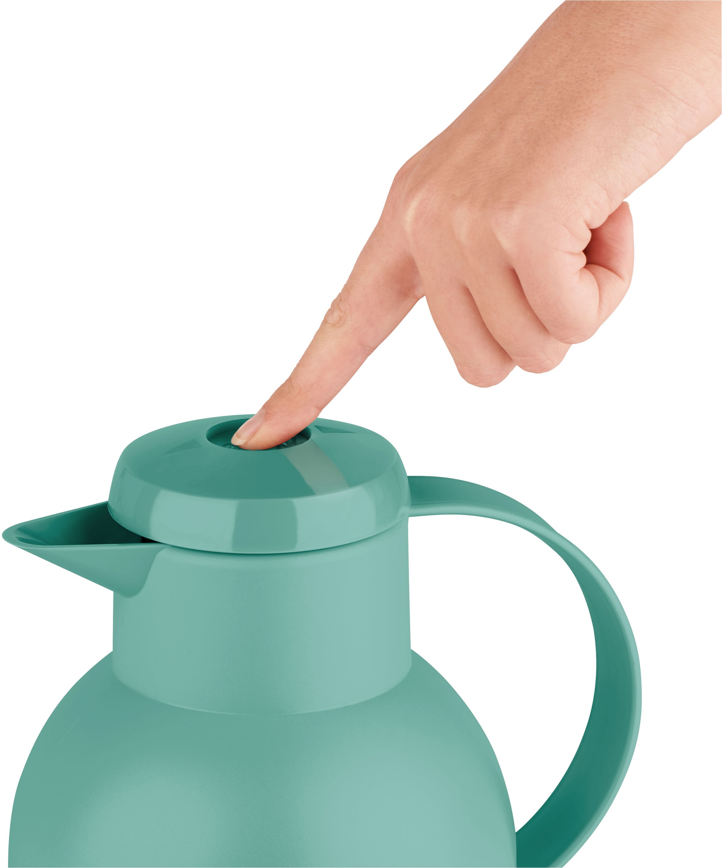 Emsa Isolierkanne »Samba«, 1 l, zeitloses Design, einfacher Knopfdruck, 24h kalt, 12h warm