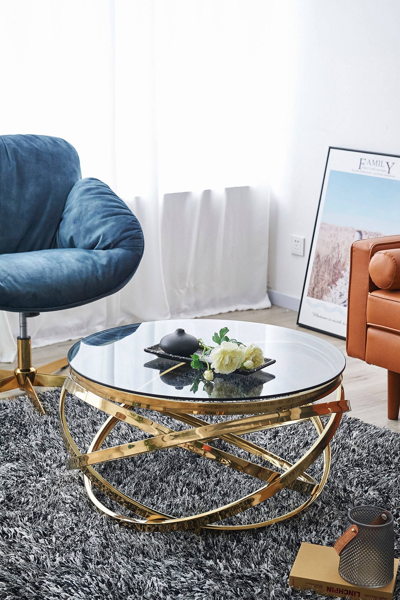 SalesFever Couchtisch, Gestell gefertigt aus rostfreiem Edelstahl