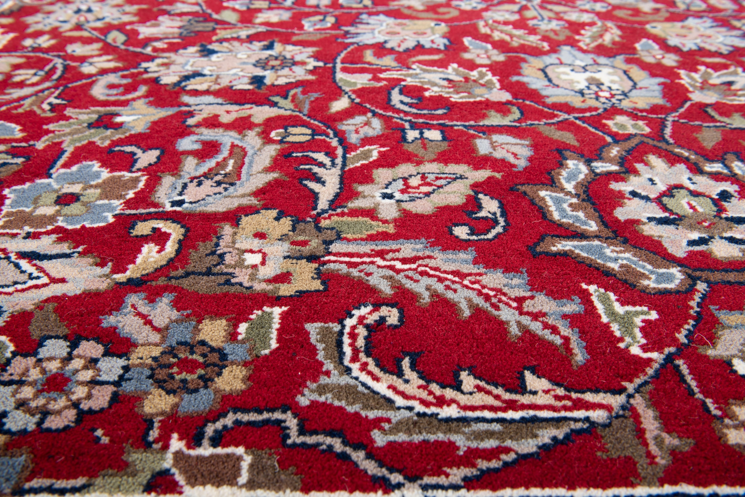 THEKO Orientteppich »Benares Isfahan«, rechteckig, 12 mm Höhe, reine Wolle, handgeknüpft, mit Fransen