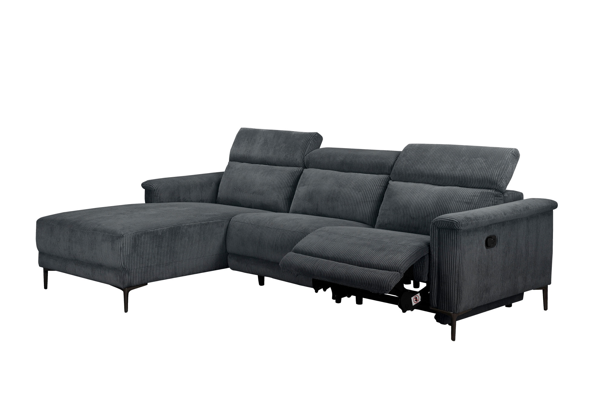 Home affaire Ecksofa »Lund in Cord, L-Form, 261 cm, manuelle und elektr. Relaxfunktion,« USB-C und Kopfteilverstellung