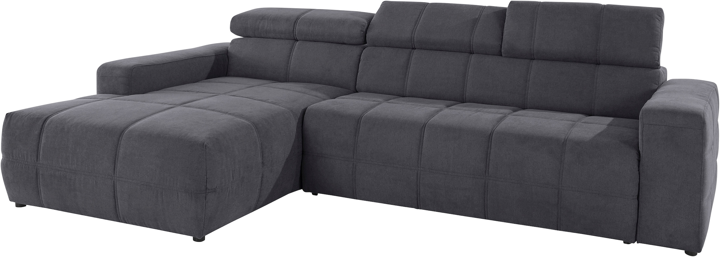 DOMO collection Ecksofa »Brandon B/T/H: 289/177/80 cm, whlw. mit Sitztiefenverstellung, L-Form«, mit Kopfteilverstellung, wahlweise Sitztiefenverstellung, L-Form