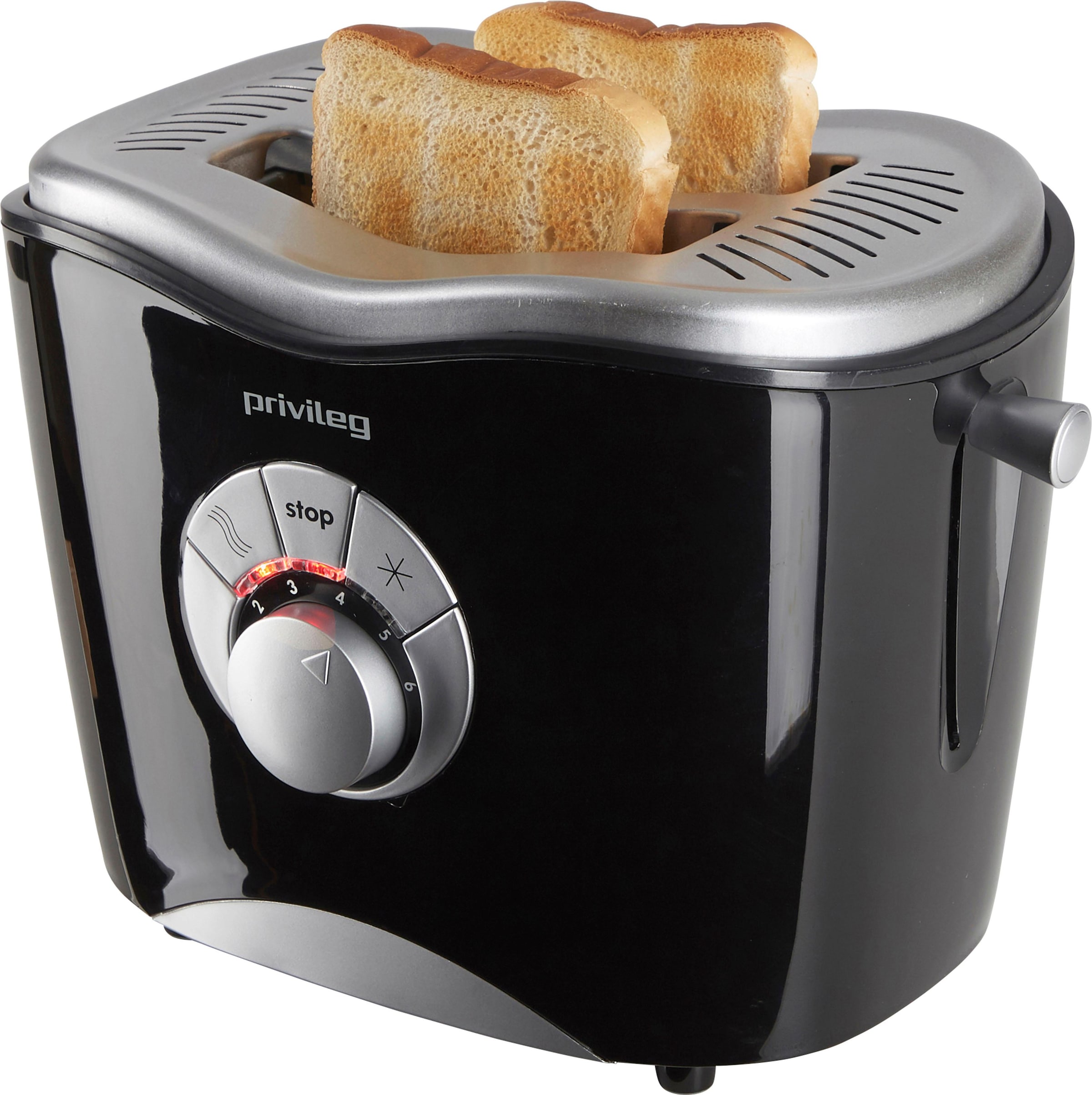 860 W, 3 Scheiben, Privileg Toaster mit für Garantie Jahren 2 Schlitze, 2 kurze »568811«, schwarz XXL