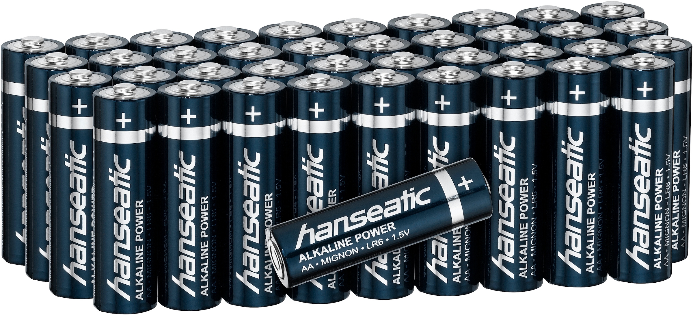 Hanseatic Batterie »40er Pack Alkaline Power, AA Mignon«, LR06, (Packung, 40 St.)