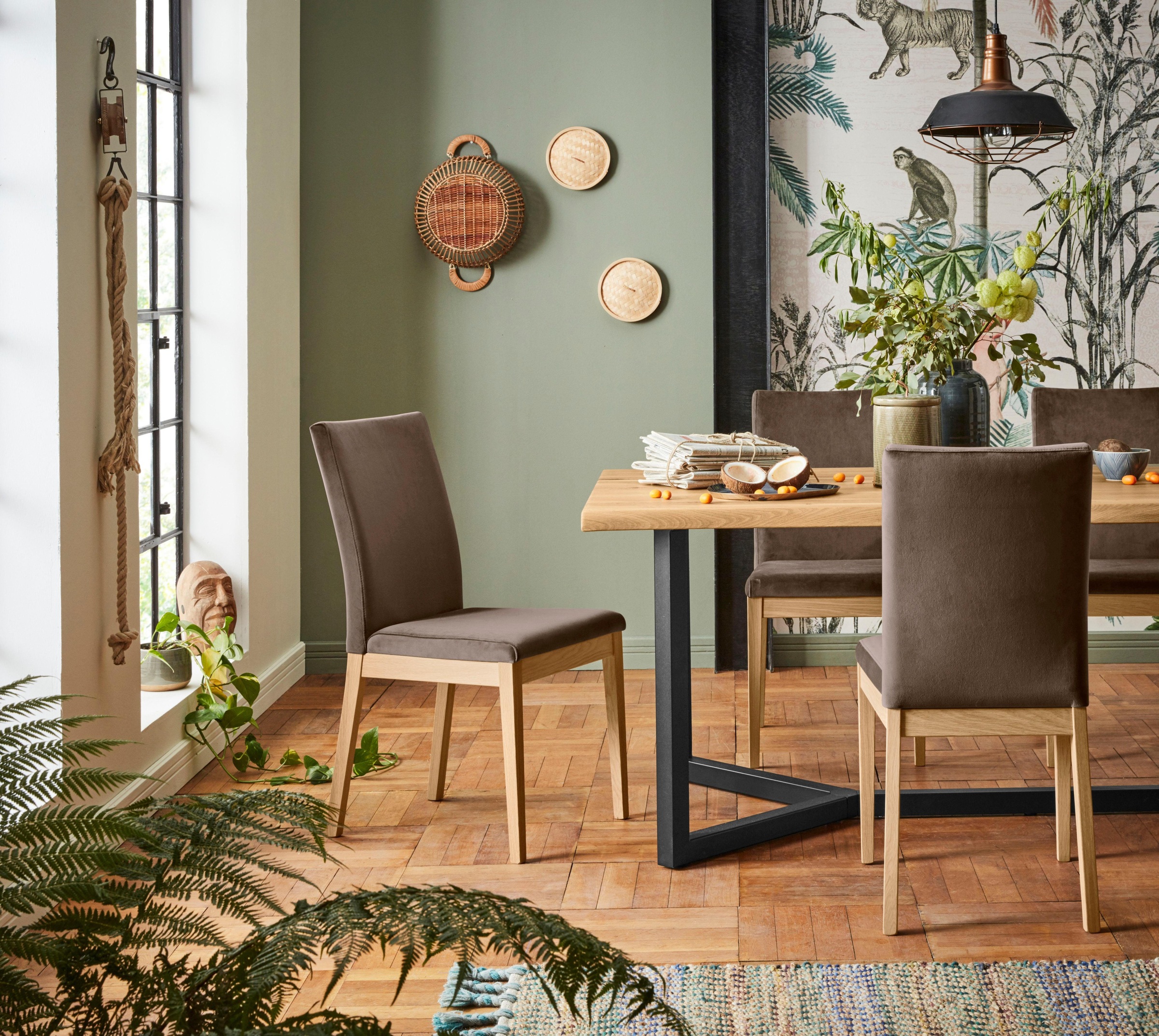 Home affaire Stuhl »Dendres«, (Set), 2 St., Luxus-Microfaser