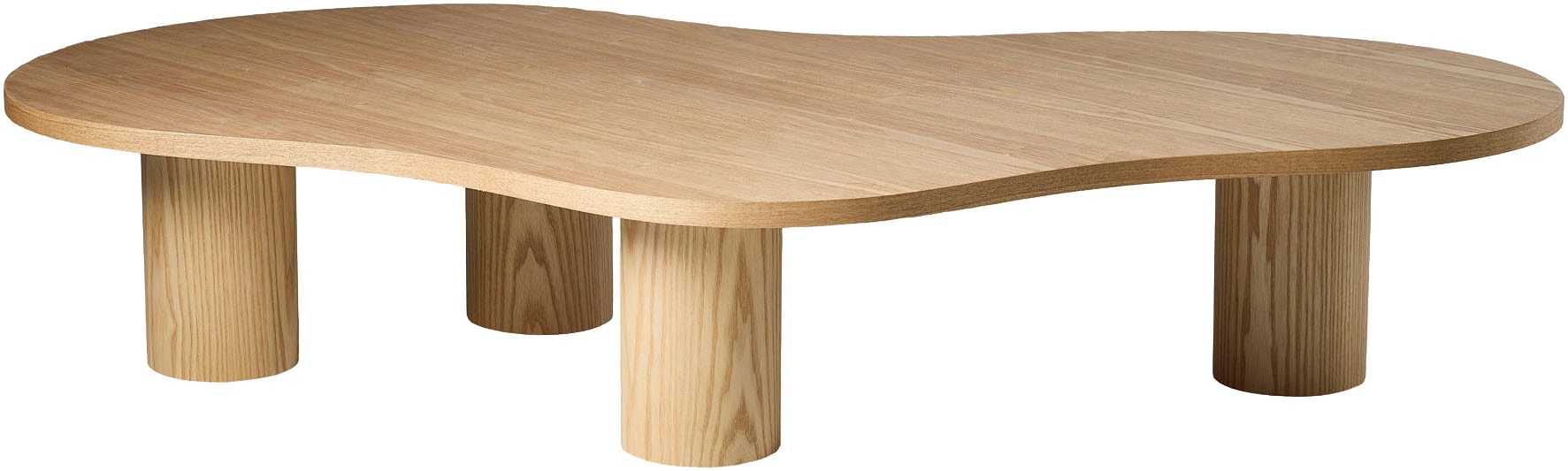 SalesFever Couchtisch "Aven 160x85 cm zeitloses Design mit Echtholzfurnier" Markante organische Form mit skulpturalem Charakter