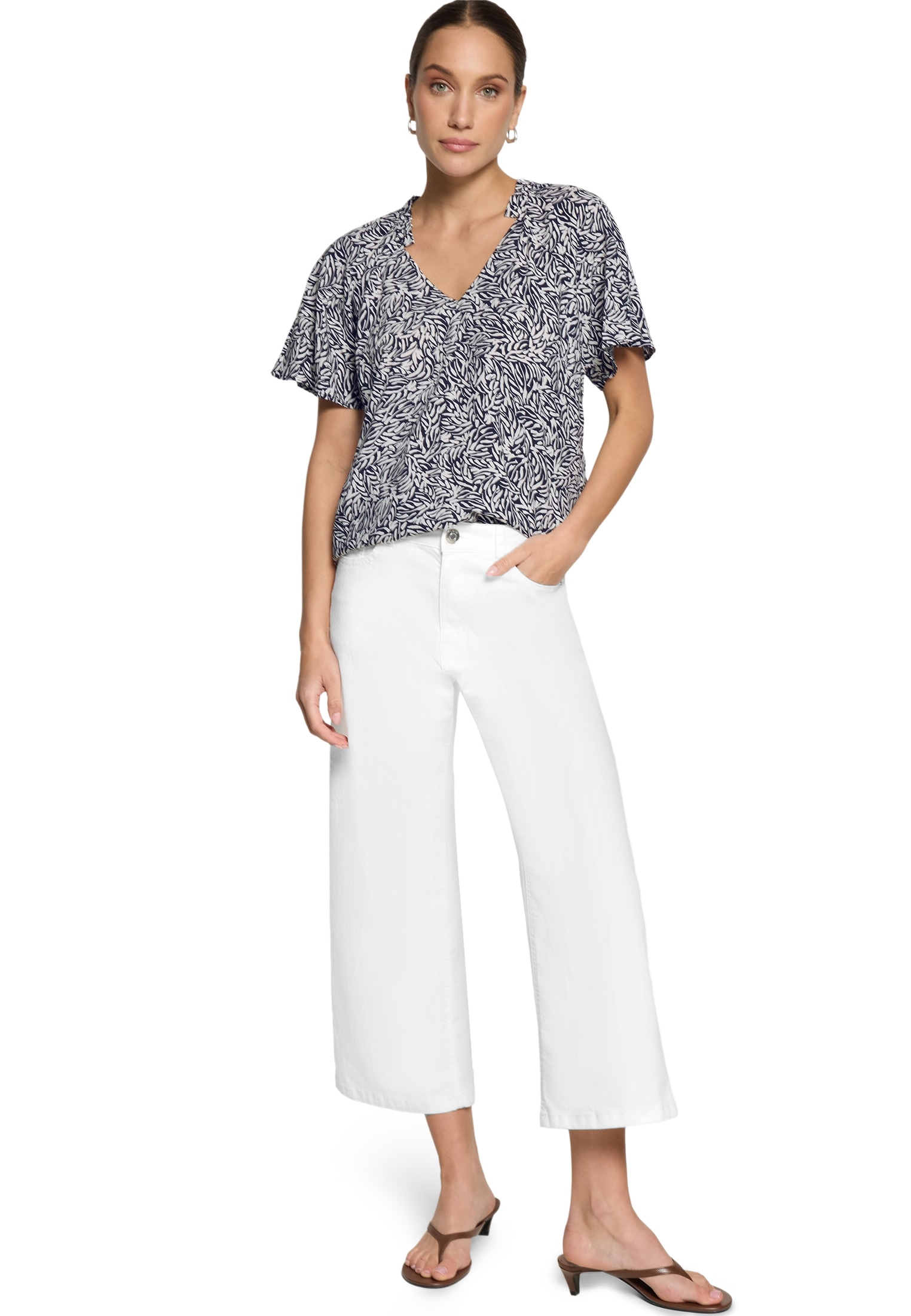 Zero Kurzarmbluse »Kurzarm-Bluse mit Print.«