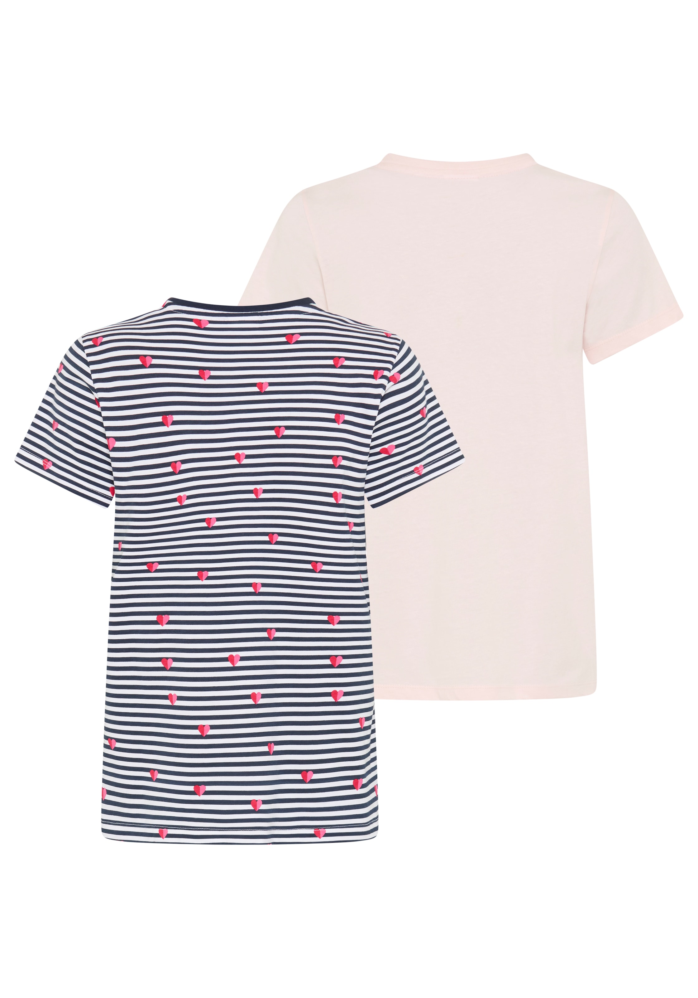 KangaROOS T-Shirt Packung, 2 Kurzarm, Rundhalsausschnitt, mit Herzchendruck