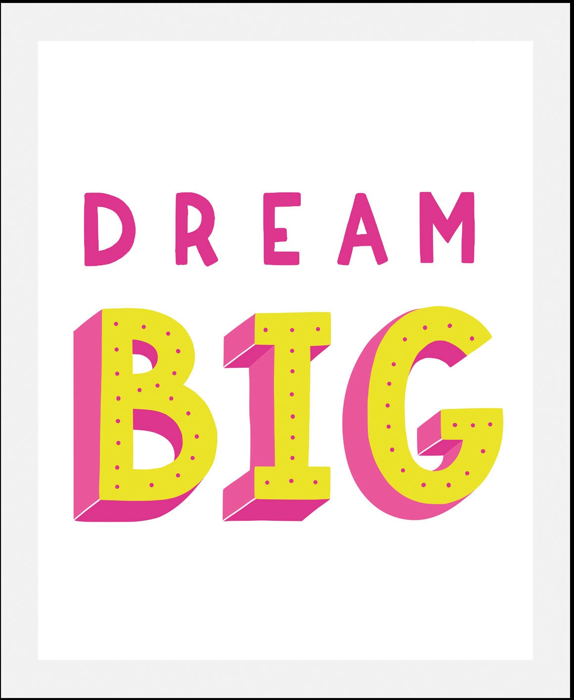 queence Bild »Dream Big«, Schriftzüge-Schriftzug-Kunst-Motivationsbilder, (1 St.), gerahmt