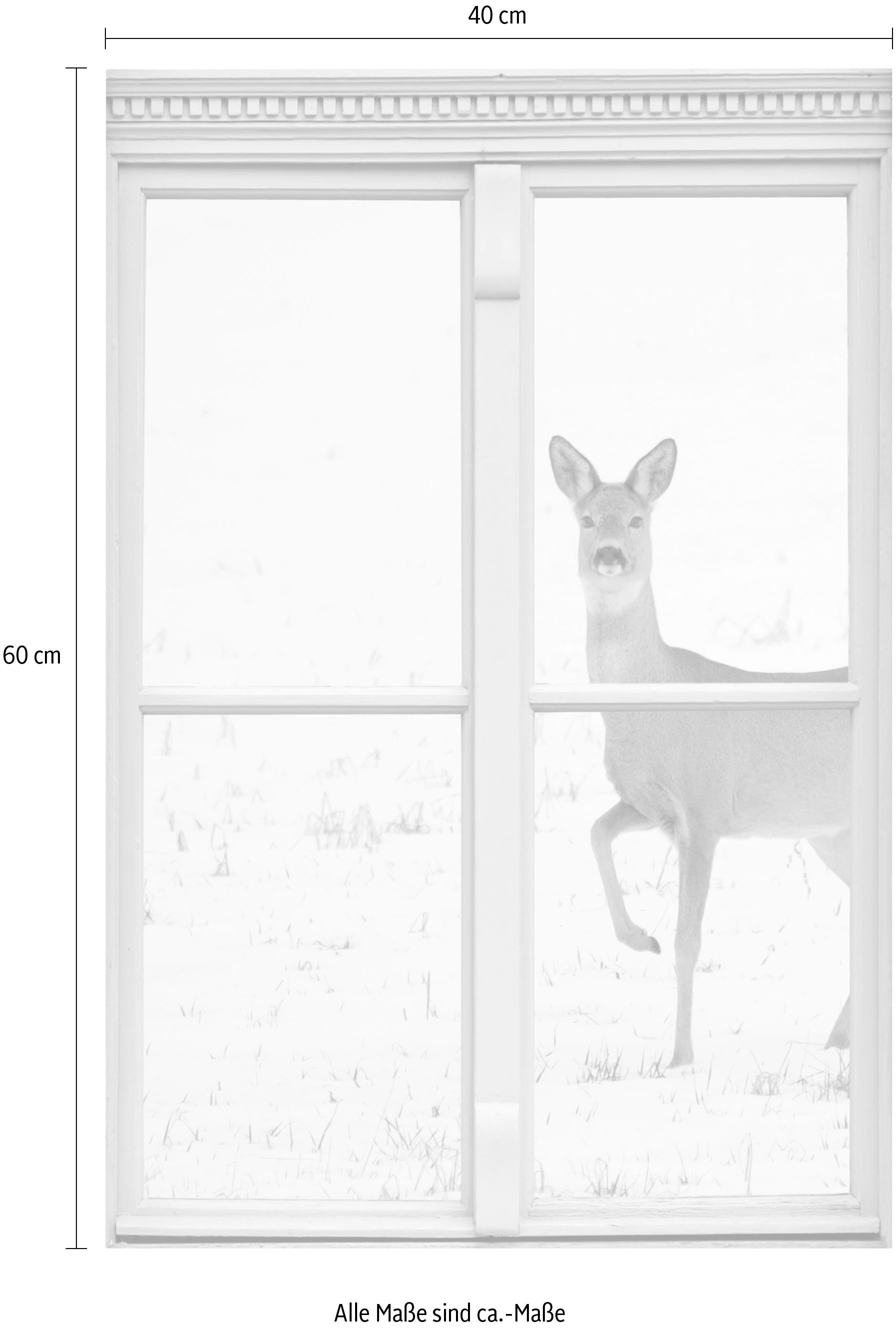 queence Wandsticker »Reh« Wandsticker, Wandbild, selbstklebend, 3D, Fenster