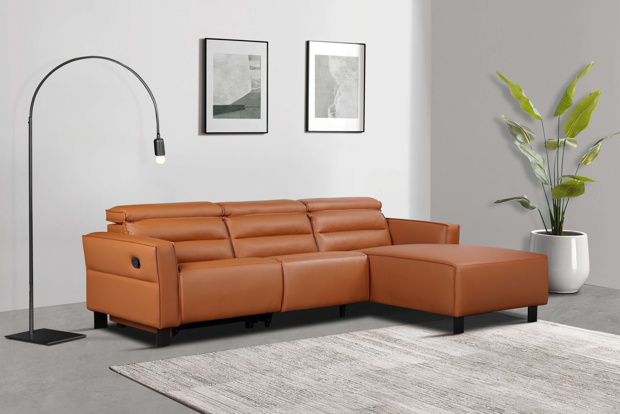 Places of Style Ecksofa »Carpari, L-Form, 263 cm, mit manueller o. elektrischer Relaxfunktion«, und USB/ Kopfteilverstellg