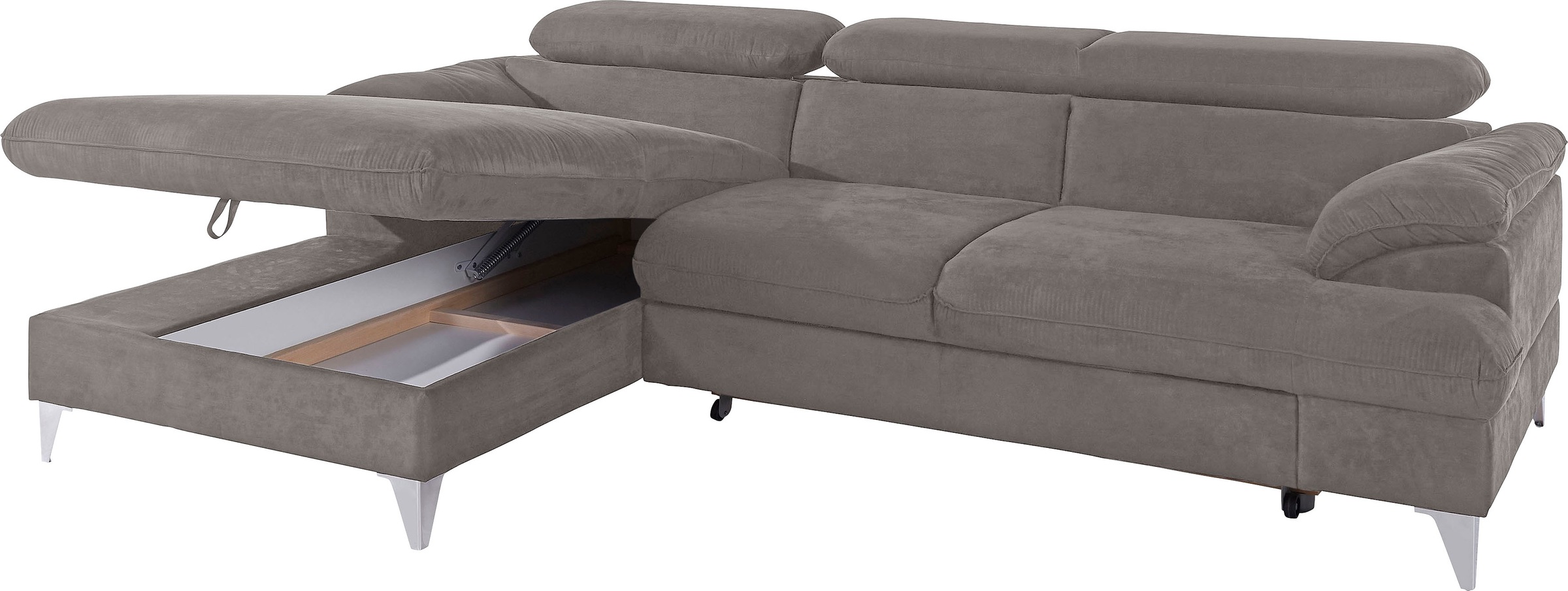 COTTA Polstergarnitur »Caluso«, (2 tlg.), Set: bestehend aus Ecksofa, Hocker, Ecksofa inkl. Kopfteilverstellung