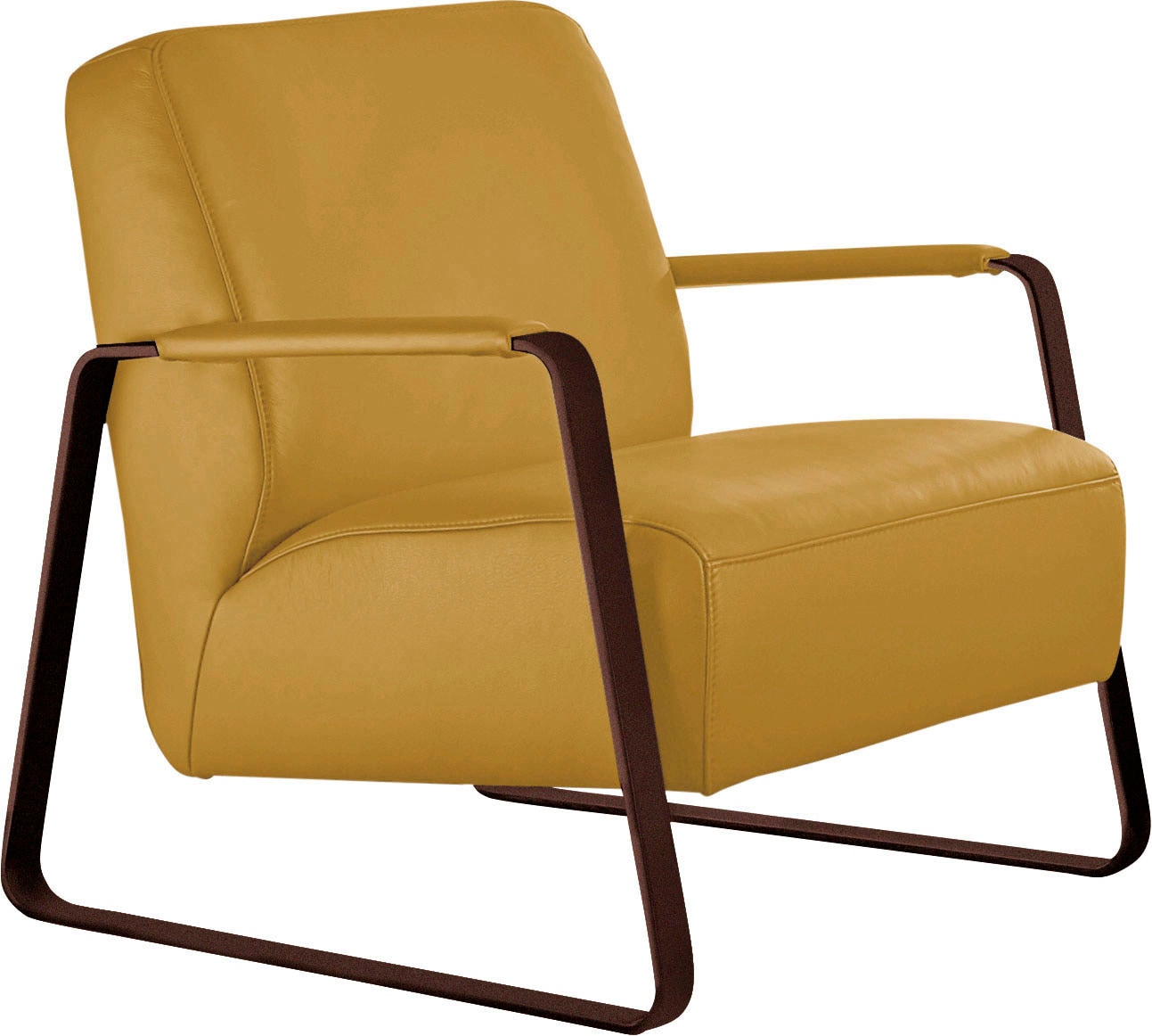 W.SCHILLIG Cocktailsessel »quadroo«, LIMITED EDITION in Trendfarbe Kurkuma, Gestell in Bronze