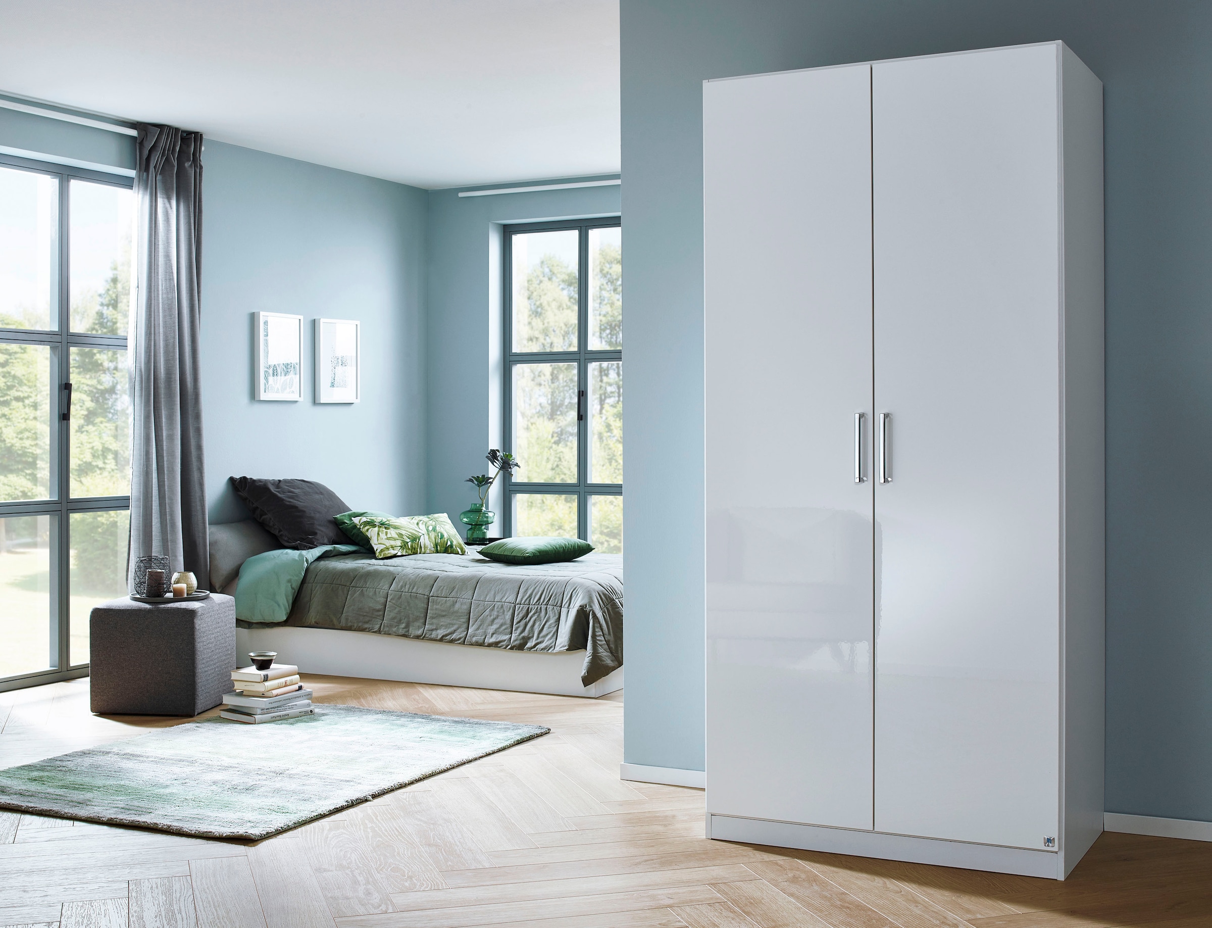 rauch Drehtürenschrank »Kleiderschrank Schrank Garderobe Garderobenschrank HOMBURG«, in 2 Breiten mit moderner Hochglanzfront MADE IN GERMANY