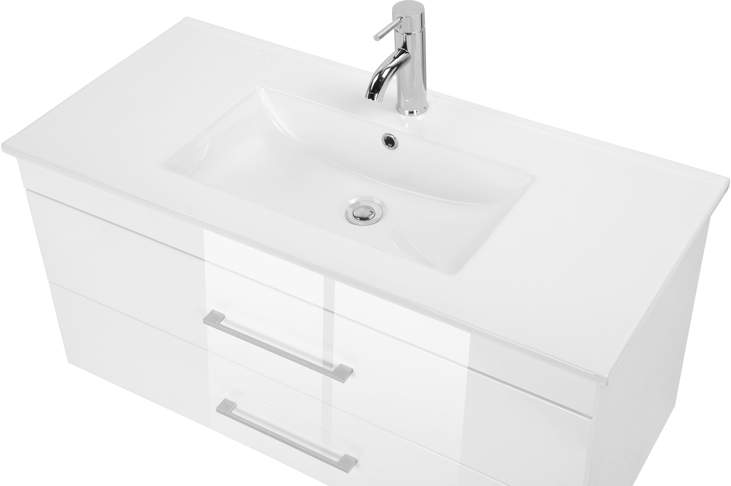 welltime Waschtisch »Florenz«, Waschplatz mit 2 Auszügen und Softclose Breite 100cm