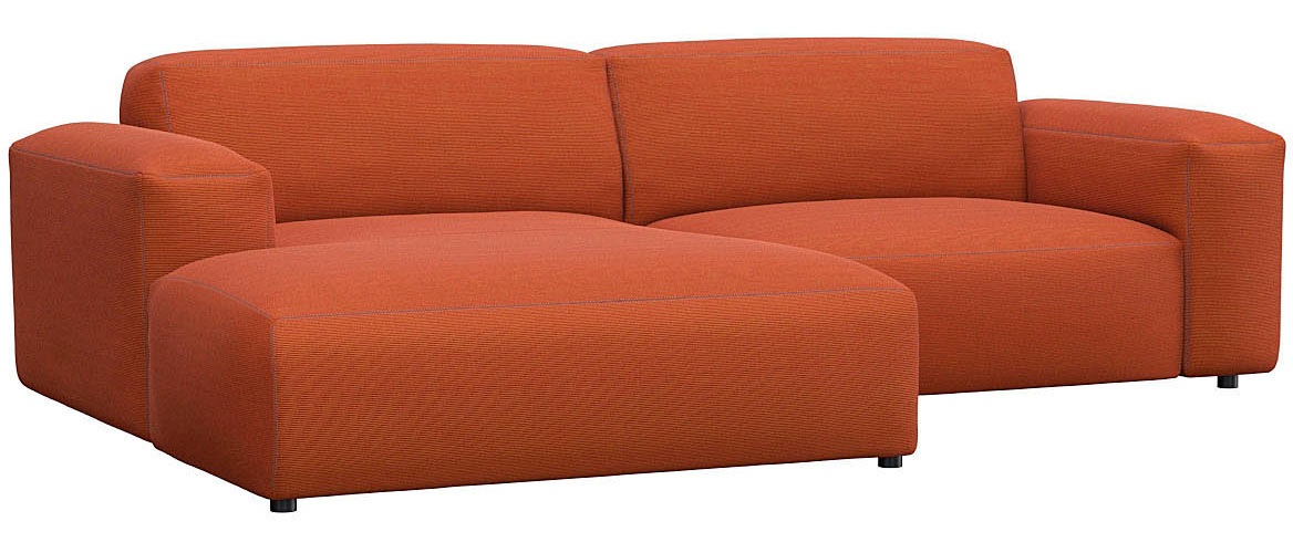 FLEXLUX Ecksofa »Lucera Chaislongue rechts oder links, L-Form, bequem«, modern & anschmiegsam, Kaltschaum, Stahl-Wellenunterfederung