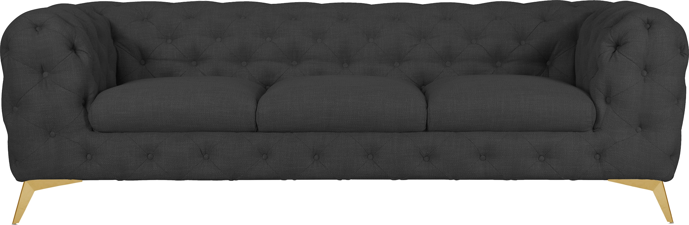 Leonique Chesterfield-Sofa »Glynis«, aufwändige Knopfheftung, moderne Chesterfield Optik, Fußfarbe wählbar