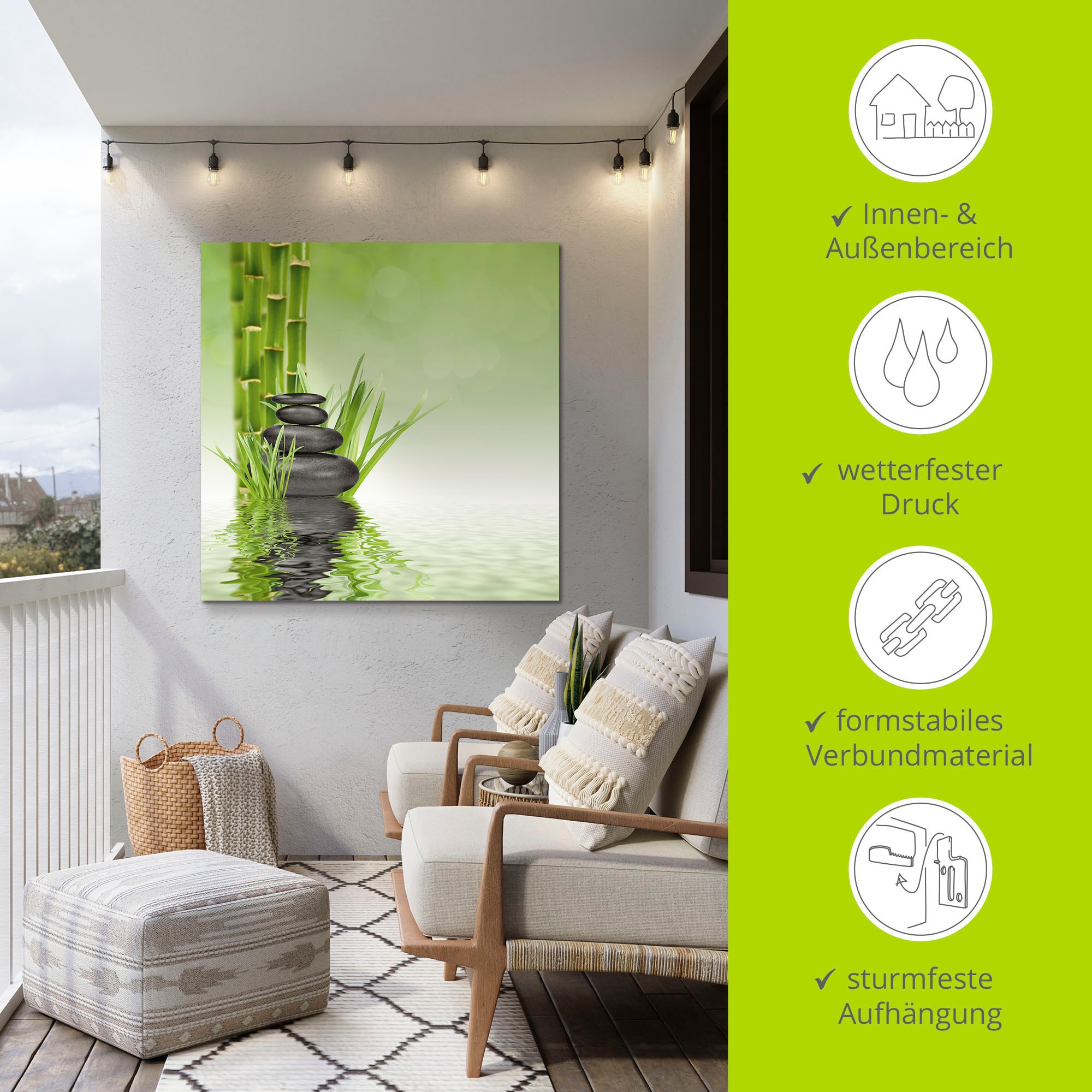 Artland Wandbild »Spa Steine«, Spa, (1 St.), als Alubild, Outdoorbild, Leinwandbild, Poster, Wandaufkleber