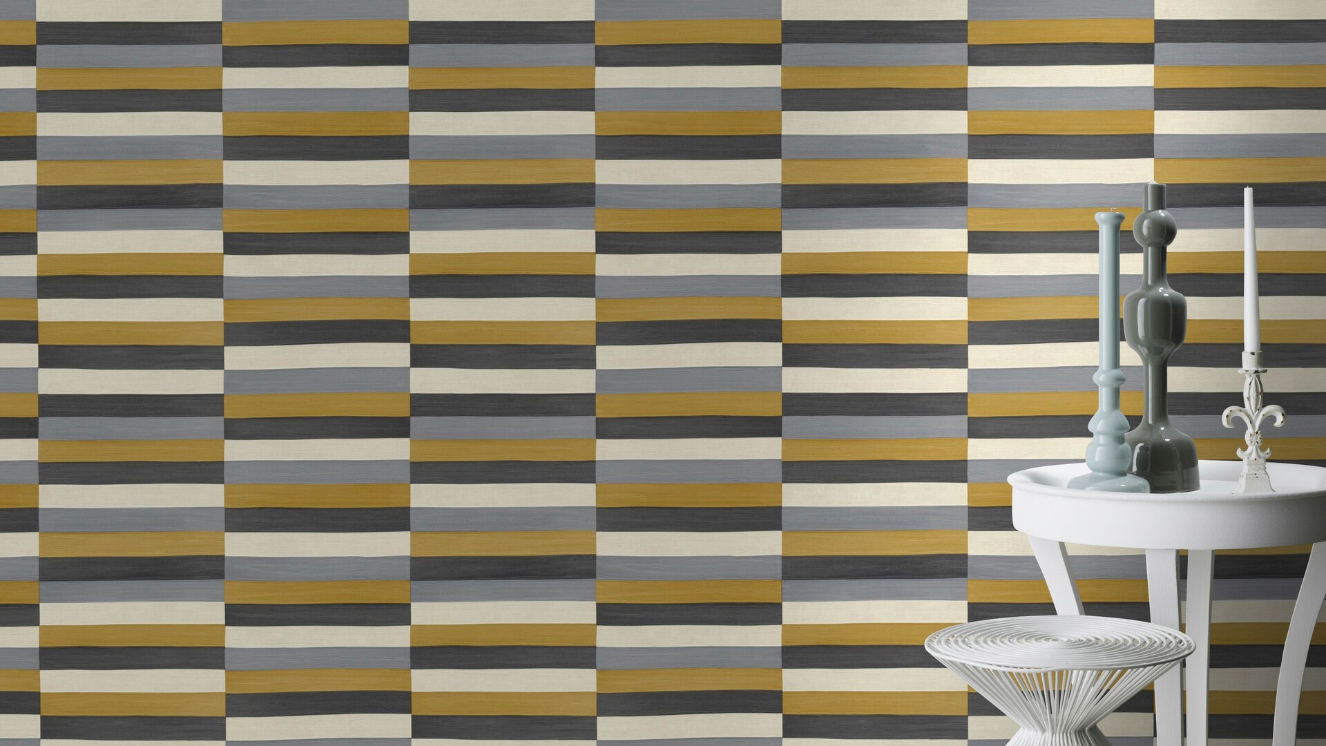 Rasch Vliestapete »Club« Lederoptik | quergestreift | unifarben mit Farbeinsatz gut lichtbeständig, hochwaschbeständig