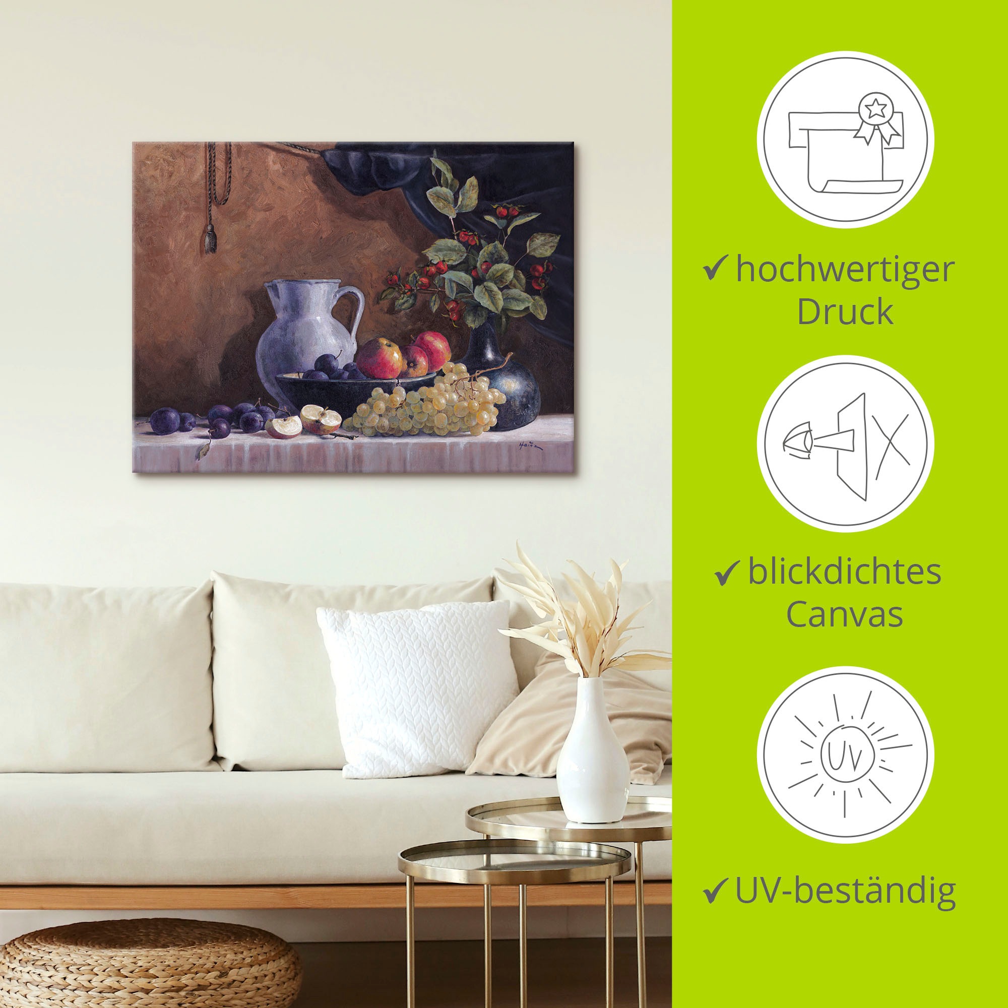 Artland Wandbild »Stillleben«, Arrangements, (1 St.), als Leinwandbild, Poster in verschied. Größen