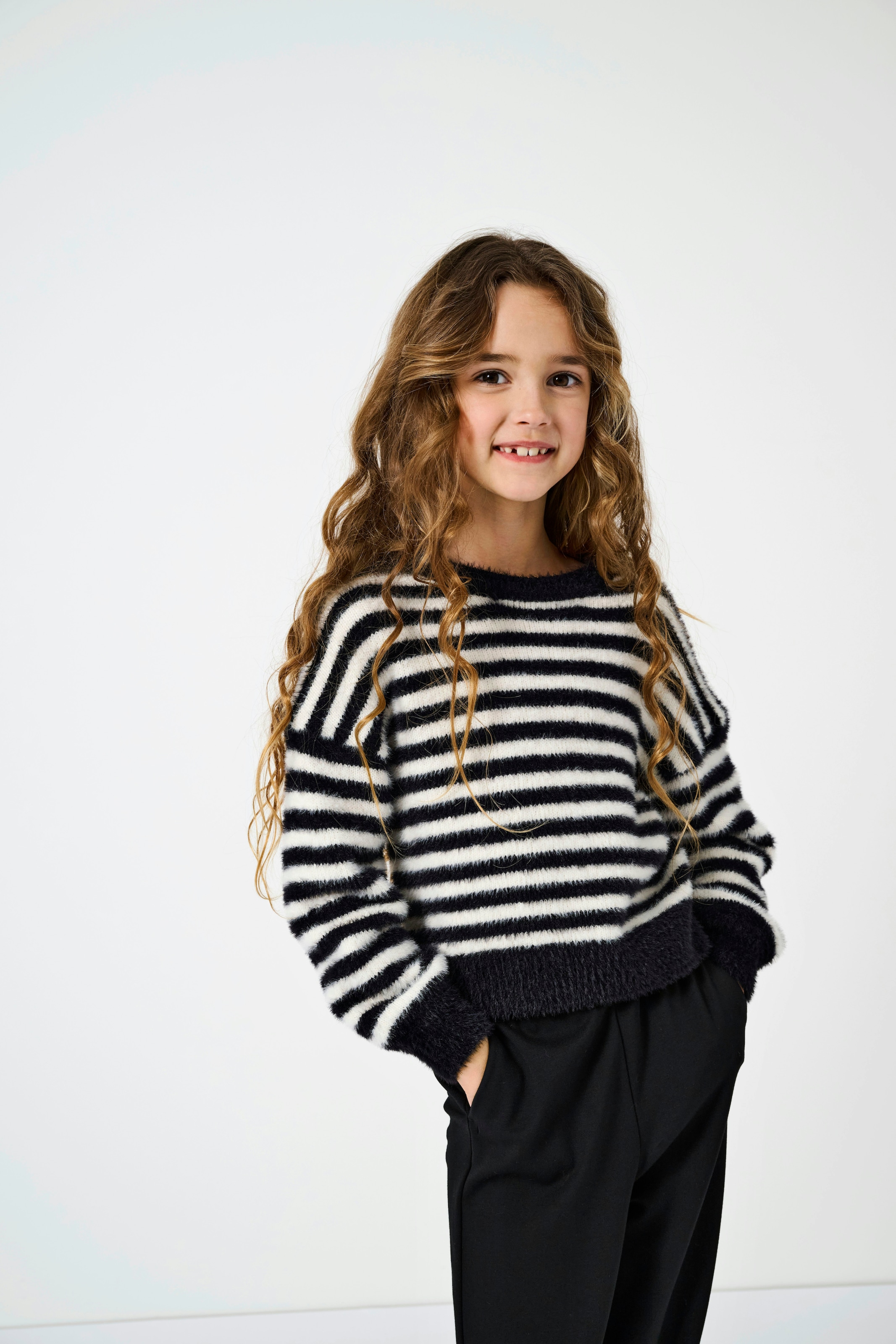 KIDS ONLY Rundhalspullover "KOGNEWPIUMO L/S PULLOVER CP KNT NOOS" Kunstfaser