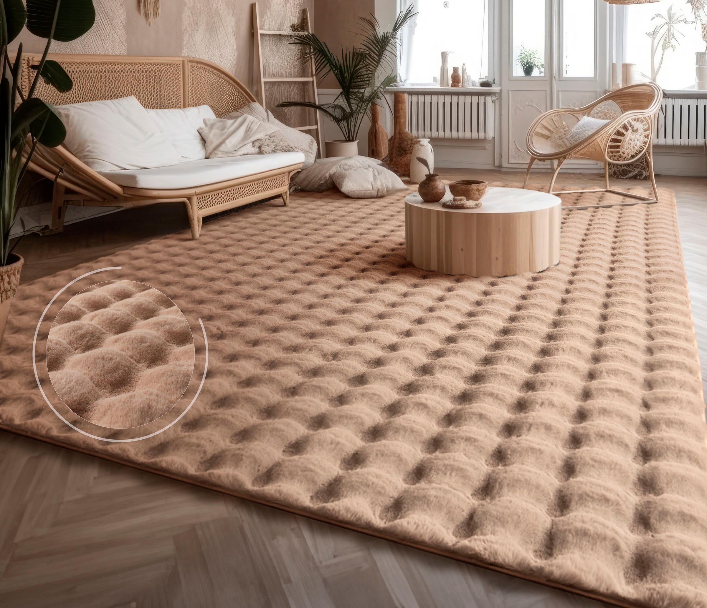 Paco Home Hochflor-Teppich »Arnheim 741«, rechteckig, Uni Farben, modernes  Design, besonders weich, Hoch-Tief Effekt online kaufen | Kurzflor-Teppiche