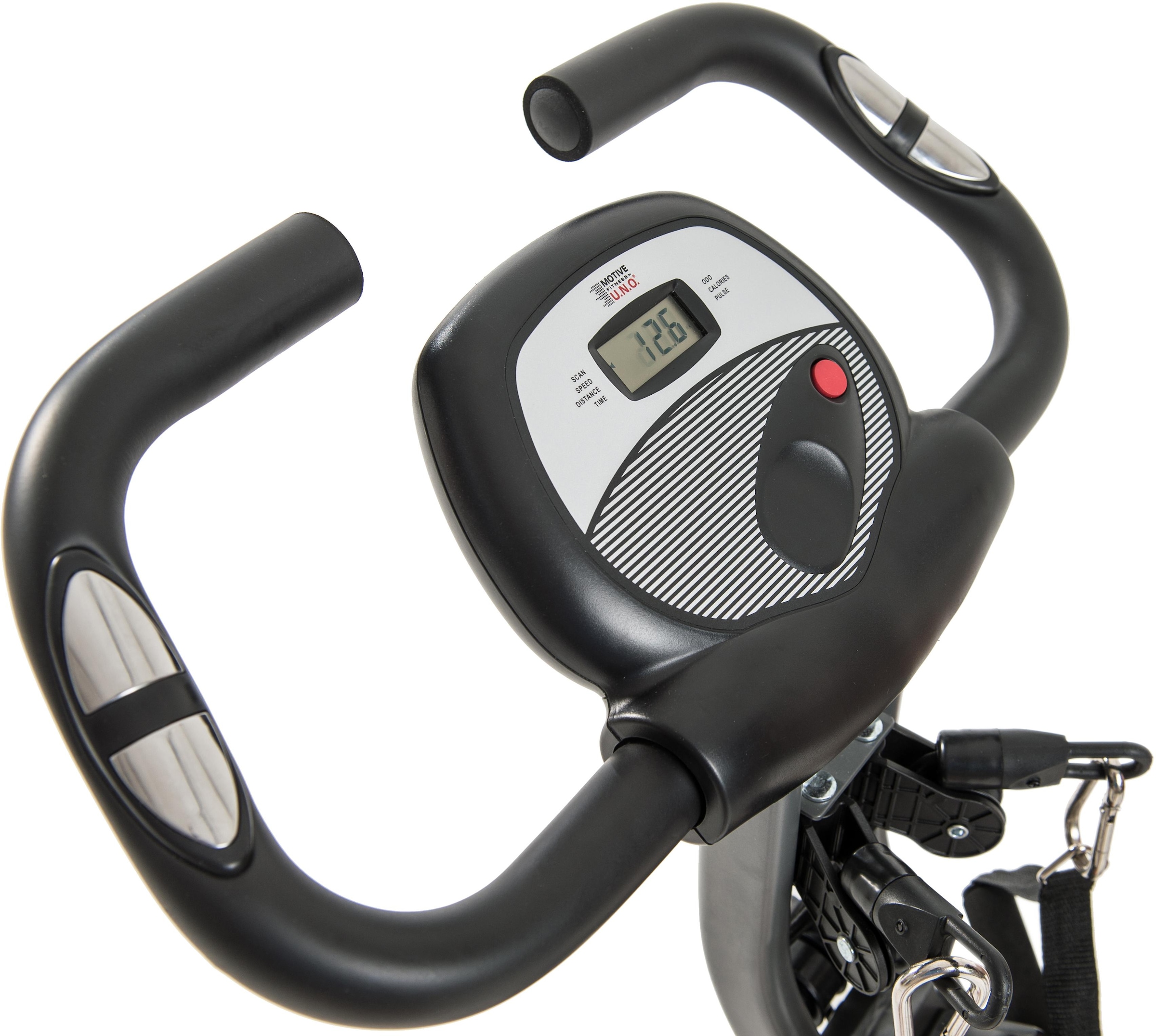 MOTIVE FITNESS by U.N.O. Heimtrainer »Multi-Function X-BIKE (mit/ohne Unterlegmatte)«, (inkl. Seilzug für Arme und Beine), klappbar