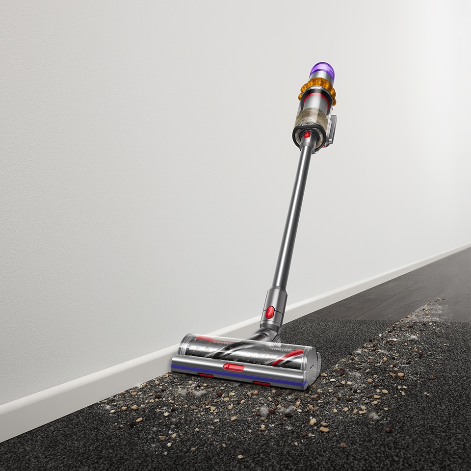 DYSON Akku-Hand-und Stielstaubsauger »Dyson V15 Detect Absolute Nickel/Gelb« 240 Airwatt Saugkraft, Stauberkennungssensor