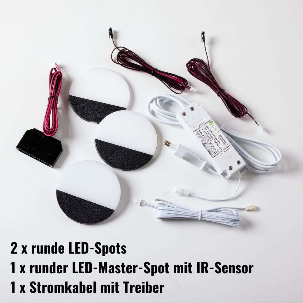 Loevschall Unterschrankleuchte »Polaris Set in versch. Varianten, Unterbauleuchte, Unterschrankleuchte« LED-Modul Warmweiß Bewegungsmelder, LED integriert, Warmweiß, eingebaute Sensorfunktion