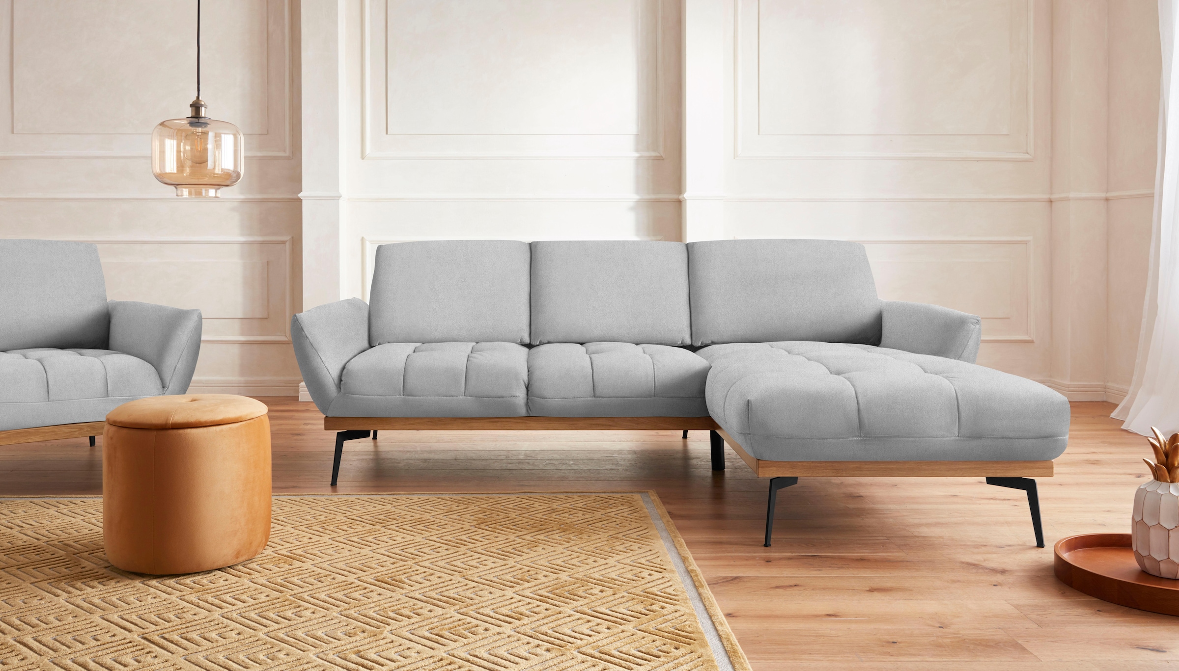 exxpo - sofa fashion Ecksofa »Palíc, inkl. Rückenverstellung, bequem, elegant, Breite 245cm, L-Form«
