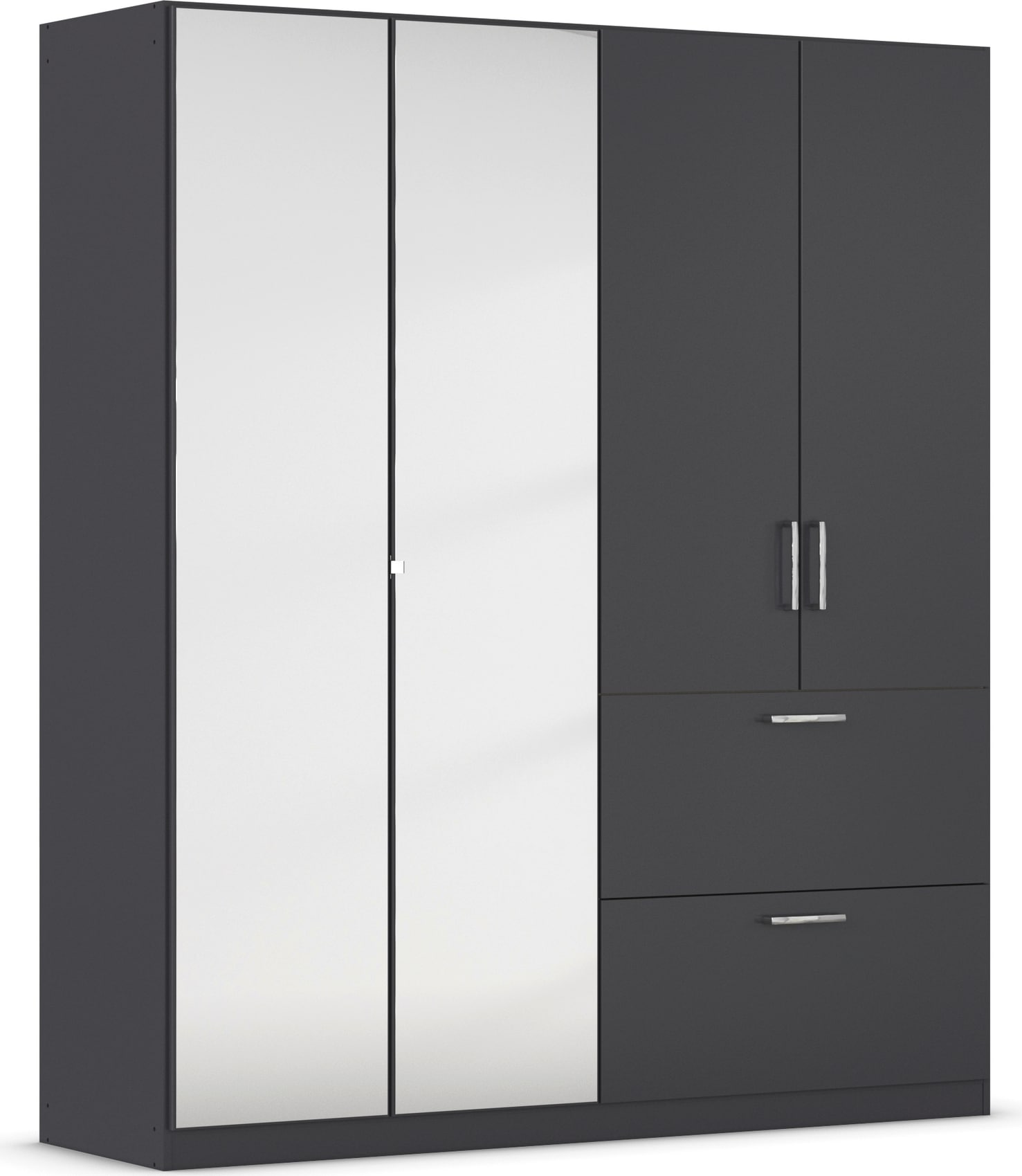rauch Kleiderschrank »Drehtürenschrank Schrank Garderobe Schlafzimmerschrank PADUA« voll aufgelegte Spiegeltüren, zwei große Schubladen MADE IN GERMANY
