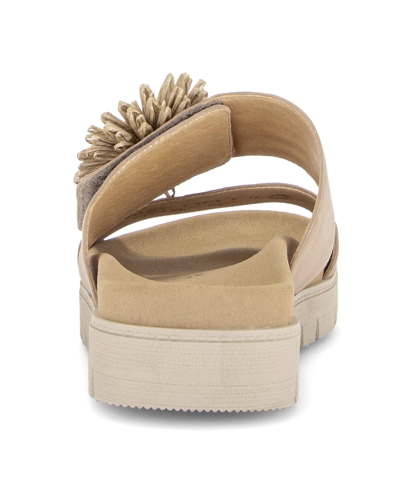 Gabor Pantolette  Plateau, Sommerschuh, Schlupfschuh mit Bast-Zierblüte