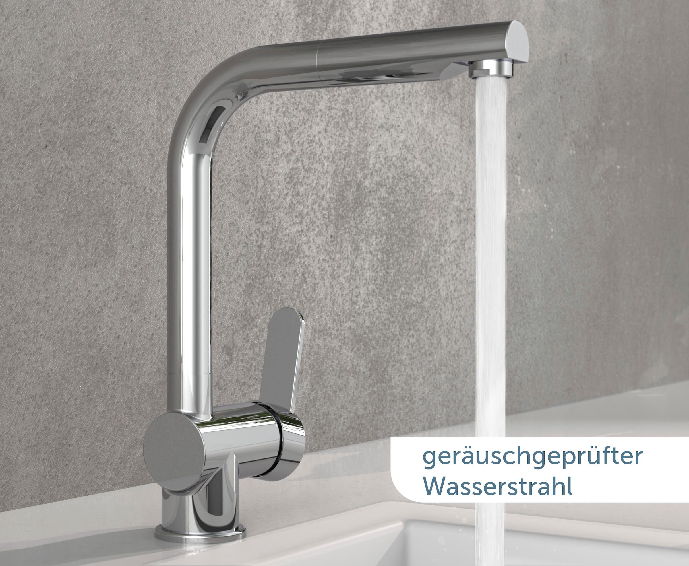 Schütte Spültischarmatur »LONDON« Hochdruckarmatur mit Cold-Start-Funkt., 360° schwenkbar, herausziehbar