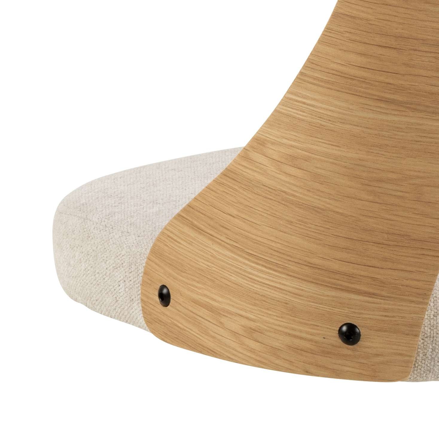ACTONA GROUP Esszimmerstuhl »Lucy«, Stoff beige, Rücken Eichenfurnier, 4-Stern-Fußkreuz schwarz, drehbar