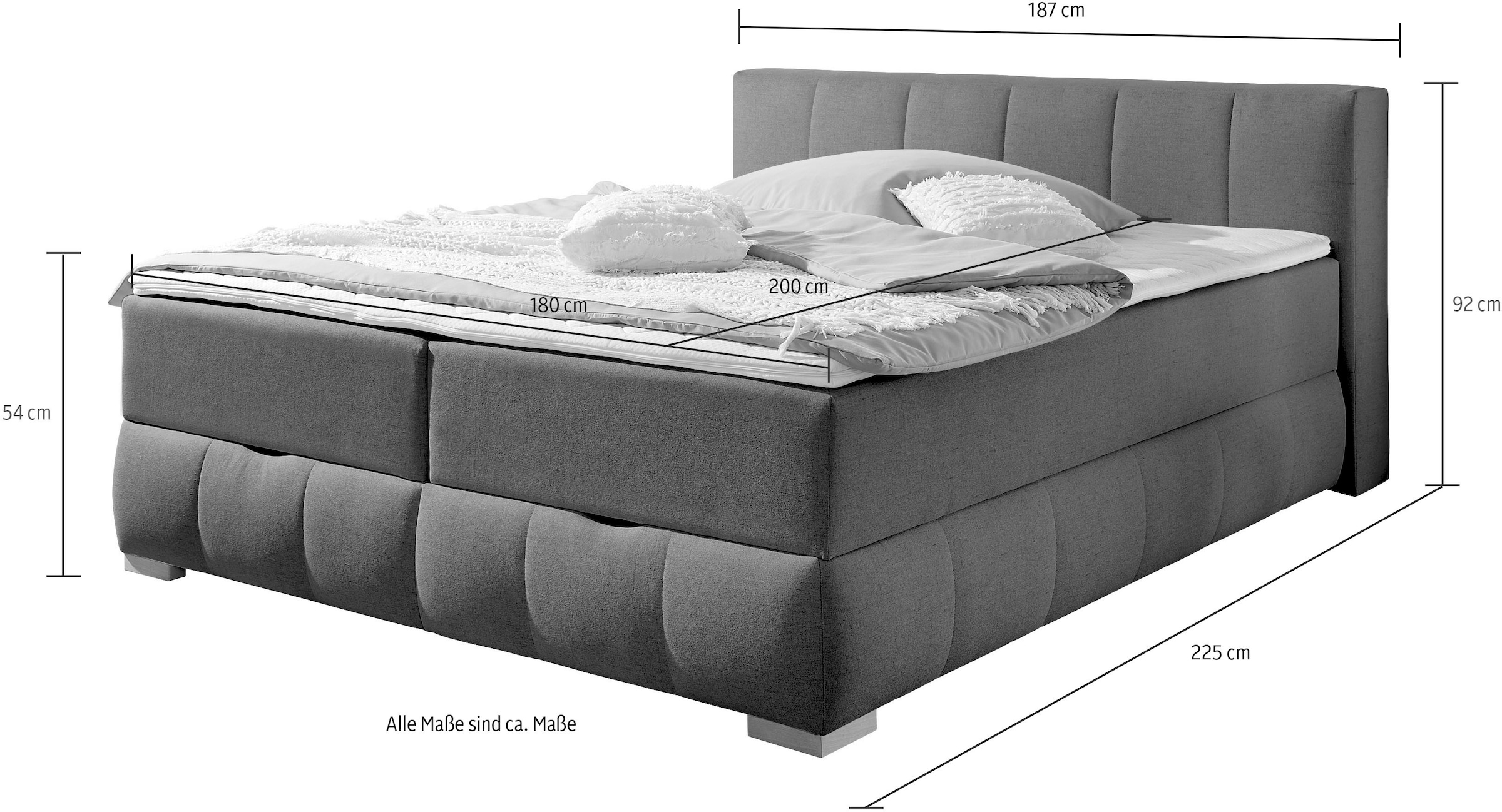Guido Maria Kretschmer Home&Living Boxbett »Chelles«, inkl. Topper und Bettkasten