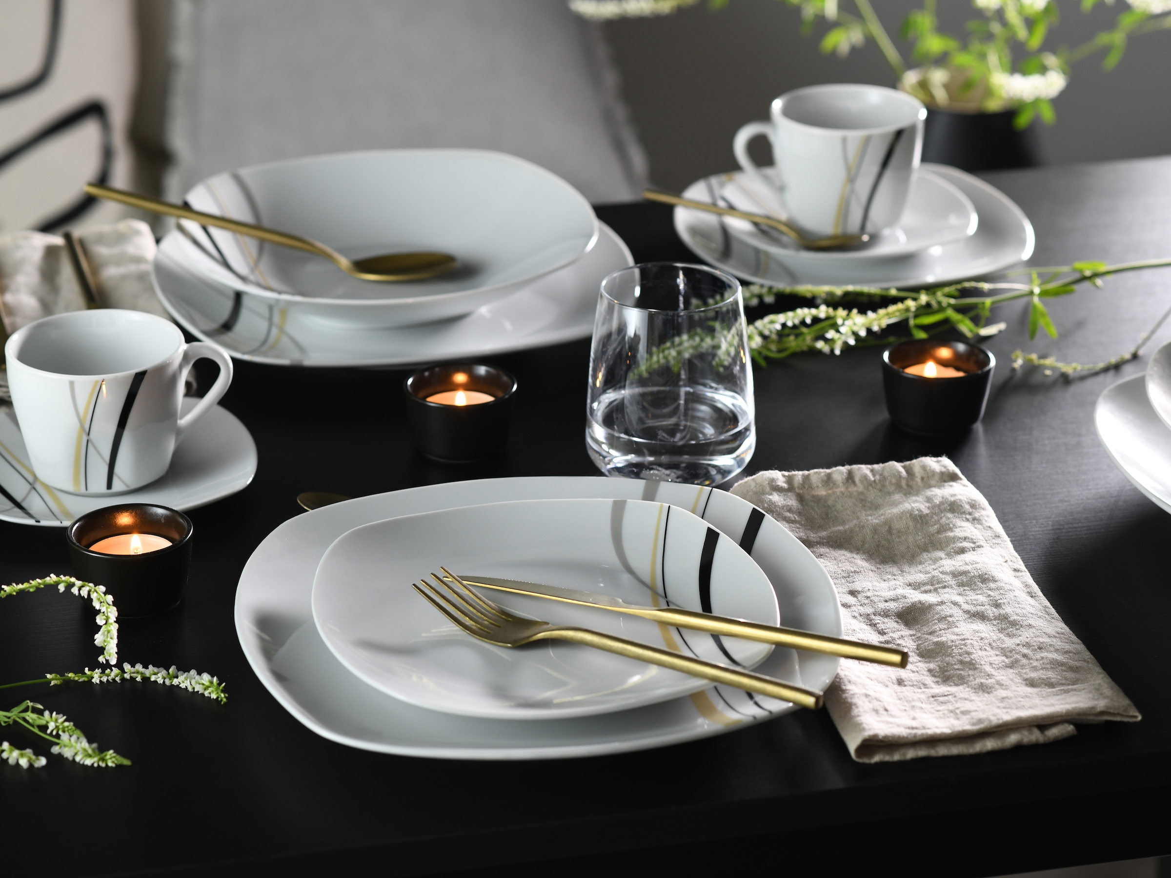 CreaTable Kombiservice »Square City Line, Kombi-Service 62-tlg« Moderner Urban Style