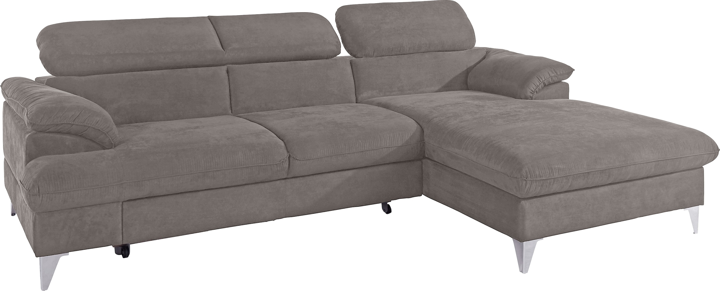 COTTA Polstergarnitur »Caluso L-Form« 2 Stk. tlg. Set bestehend aus: Ecksofa mit Kopfteilverstellung & Hocker