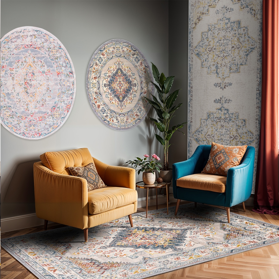 Livabliss Teppich »TAMPA« rechteckig 13 mm Höhe Vintage Orientteppich, Traditional Kurzflor Boho Wohnzimmerteppich