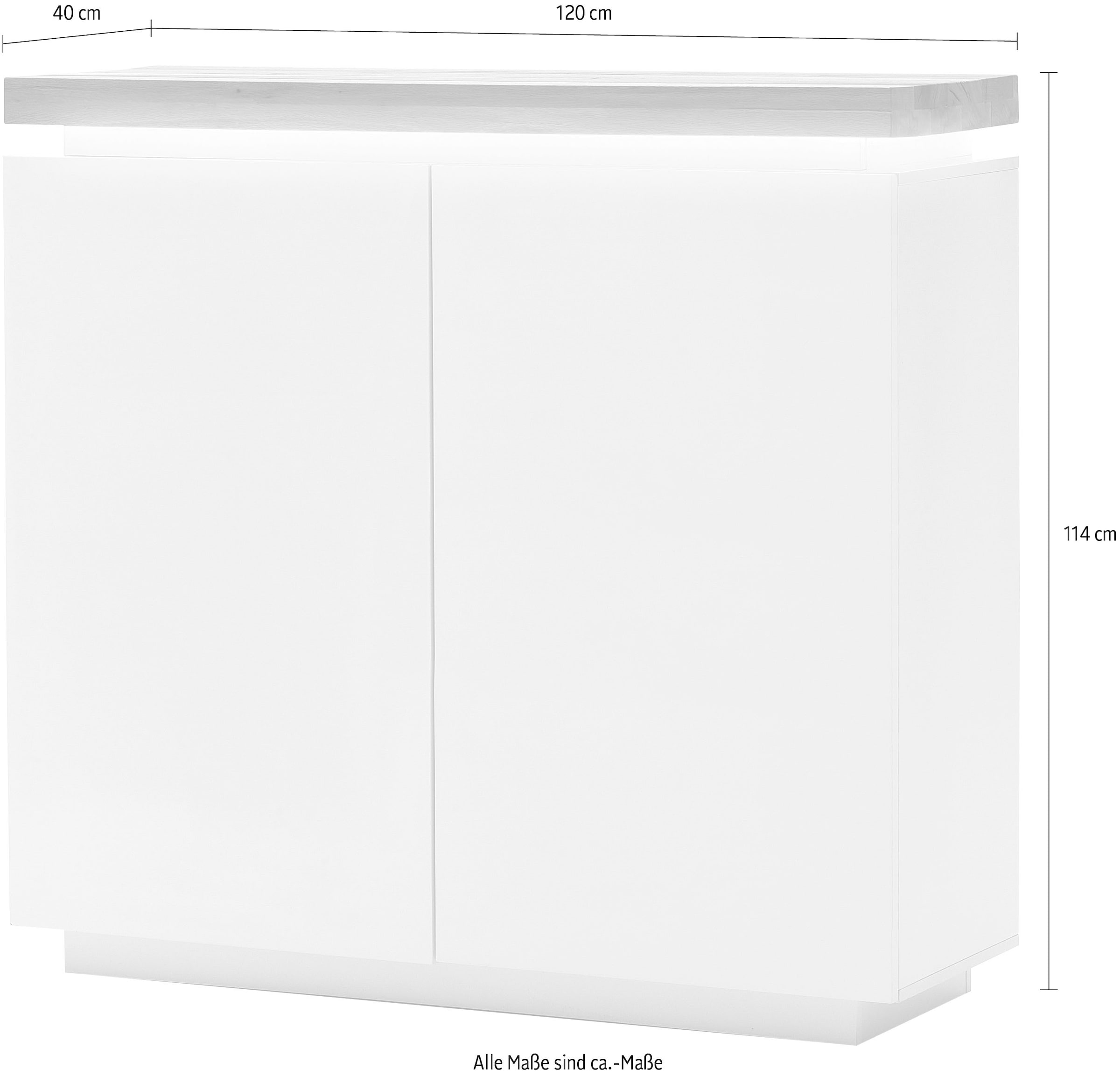 MCA furniture Highboard »Romina«, mit LED Beleuchtung weiß dimmbar, inkl. Fernbedienung
