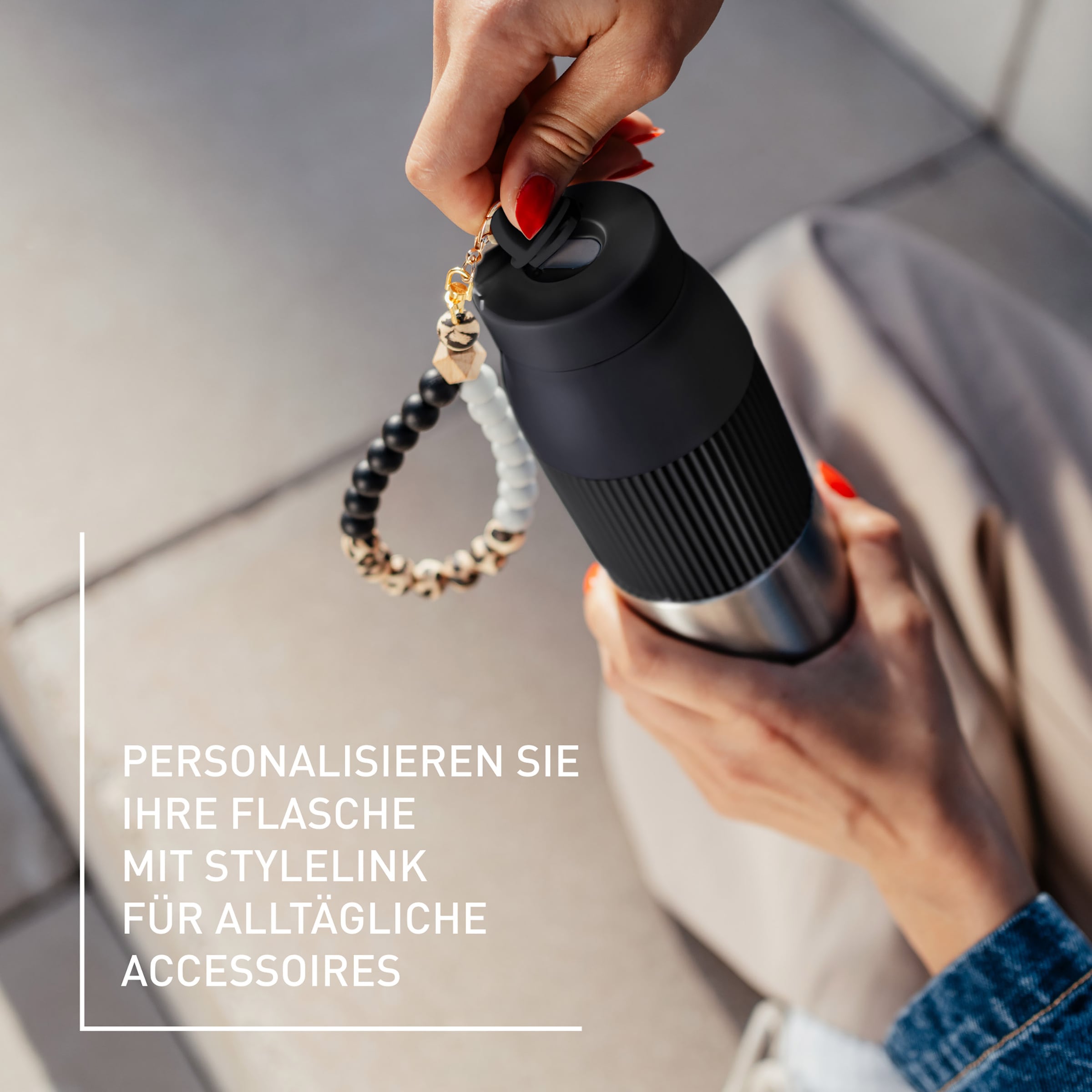 Emsa Isolierflasche »beYou Twist« mit integriertem Sieb und Trageband, 100% dicht, spülmaschinengeeignet