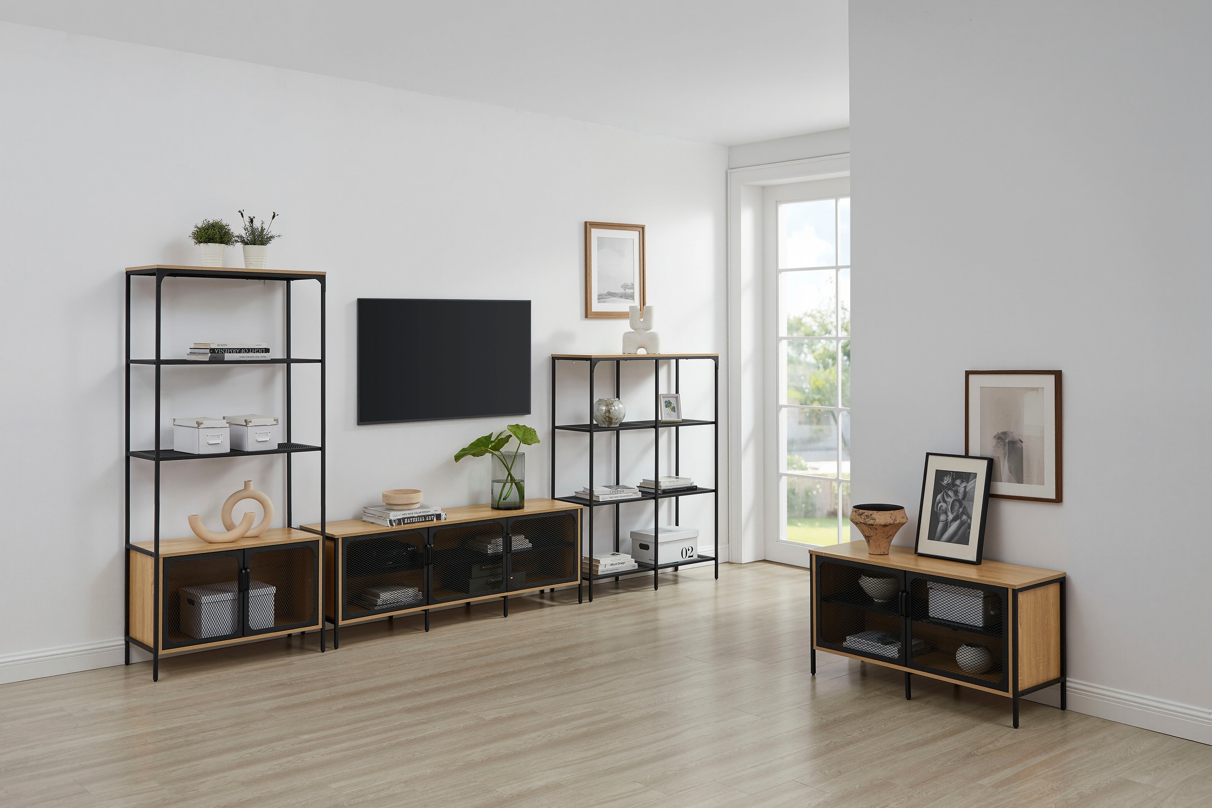 OTTO home Regal »Amance« Metallgestell, viel Stauraum und ideal für Saugroboter, Höhe 177 cm