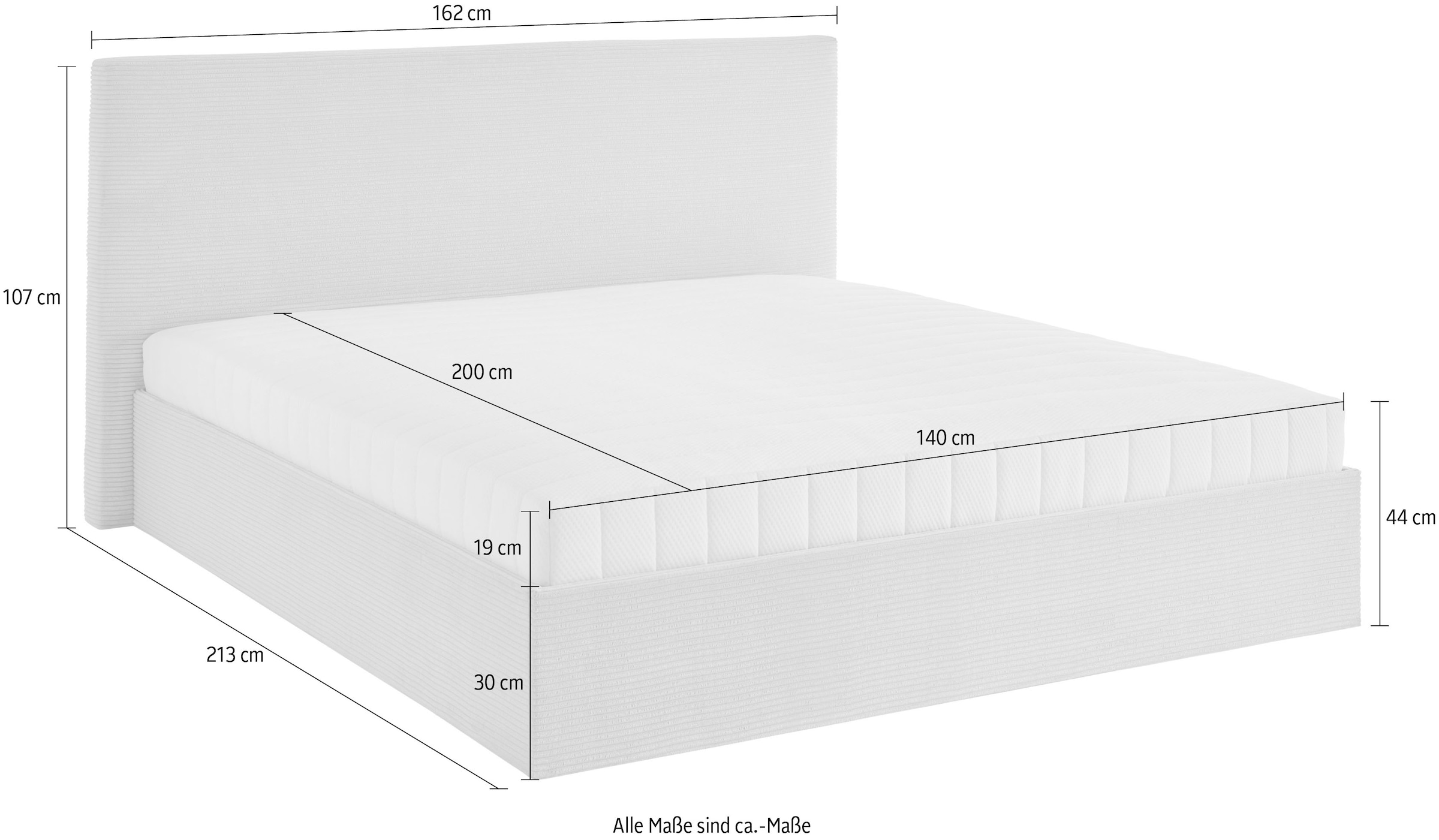 ATLANTIC home collection Bettgestell »Melody«, mit Bettkasten und Lattenrost