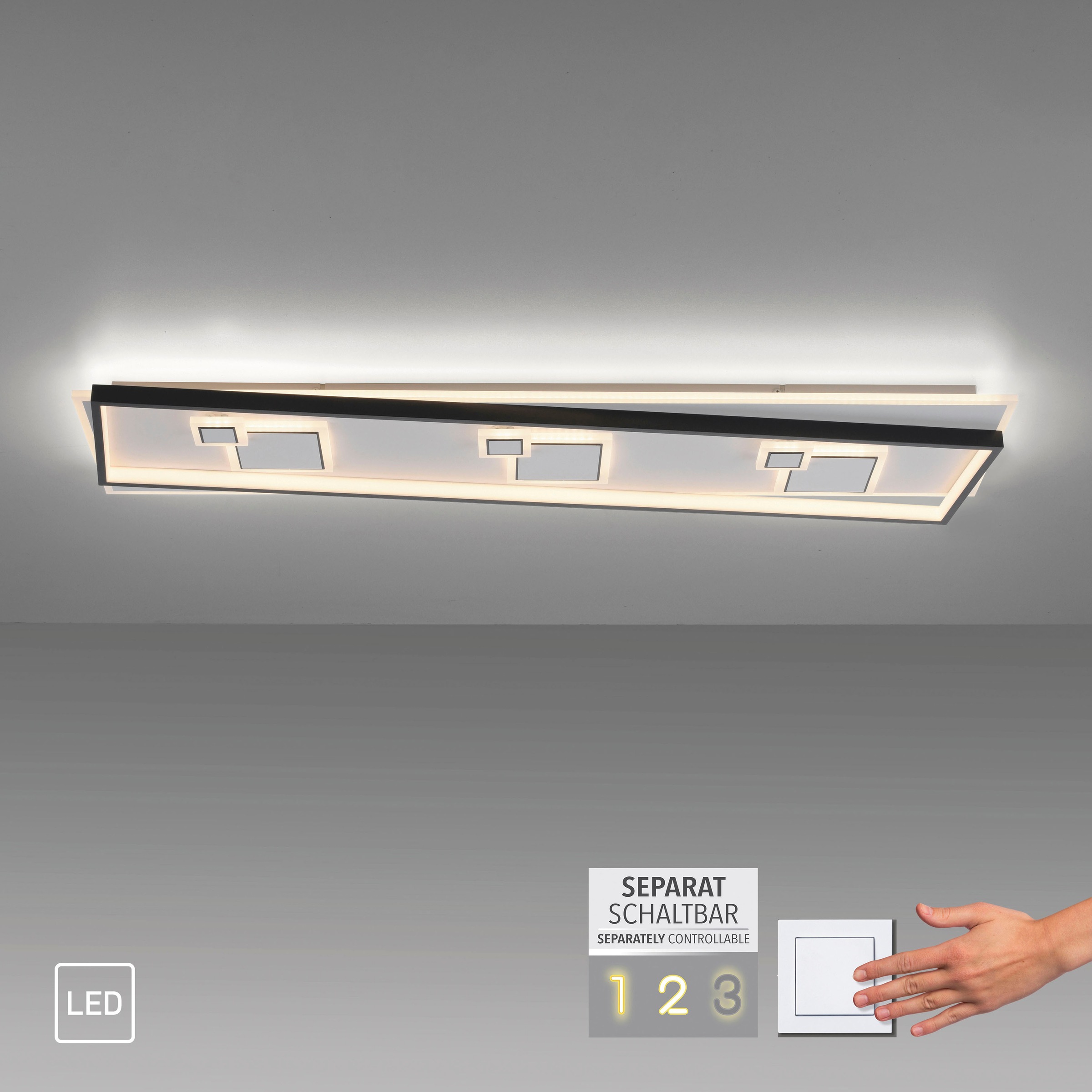 Paul Neuhaus Deckenleuchte »MAILAK«, 2 flammig, Leuchtmittel LED-Board-LED-Board | LED fest integriert-LED fest integriert, LED, separat steuerbar (Schalter)