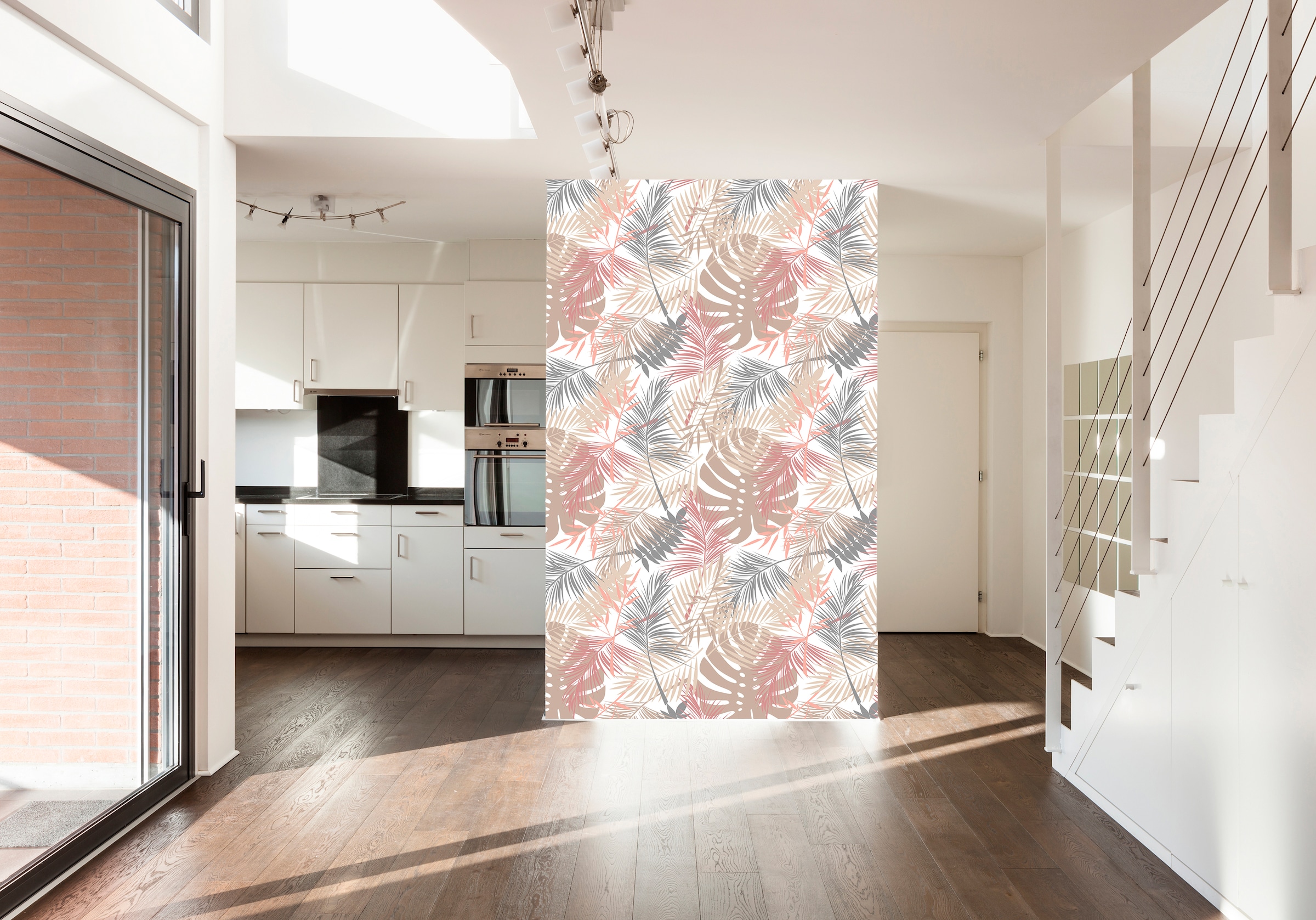 queence Vinyltapete »Oumu«, bedruckt-Motiv-botanisch-floral-gemustert-natürlich, 90x250cm, selbstklebend, kinderleichte Anbringung, Sticker