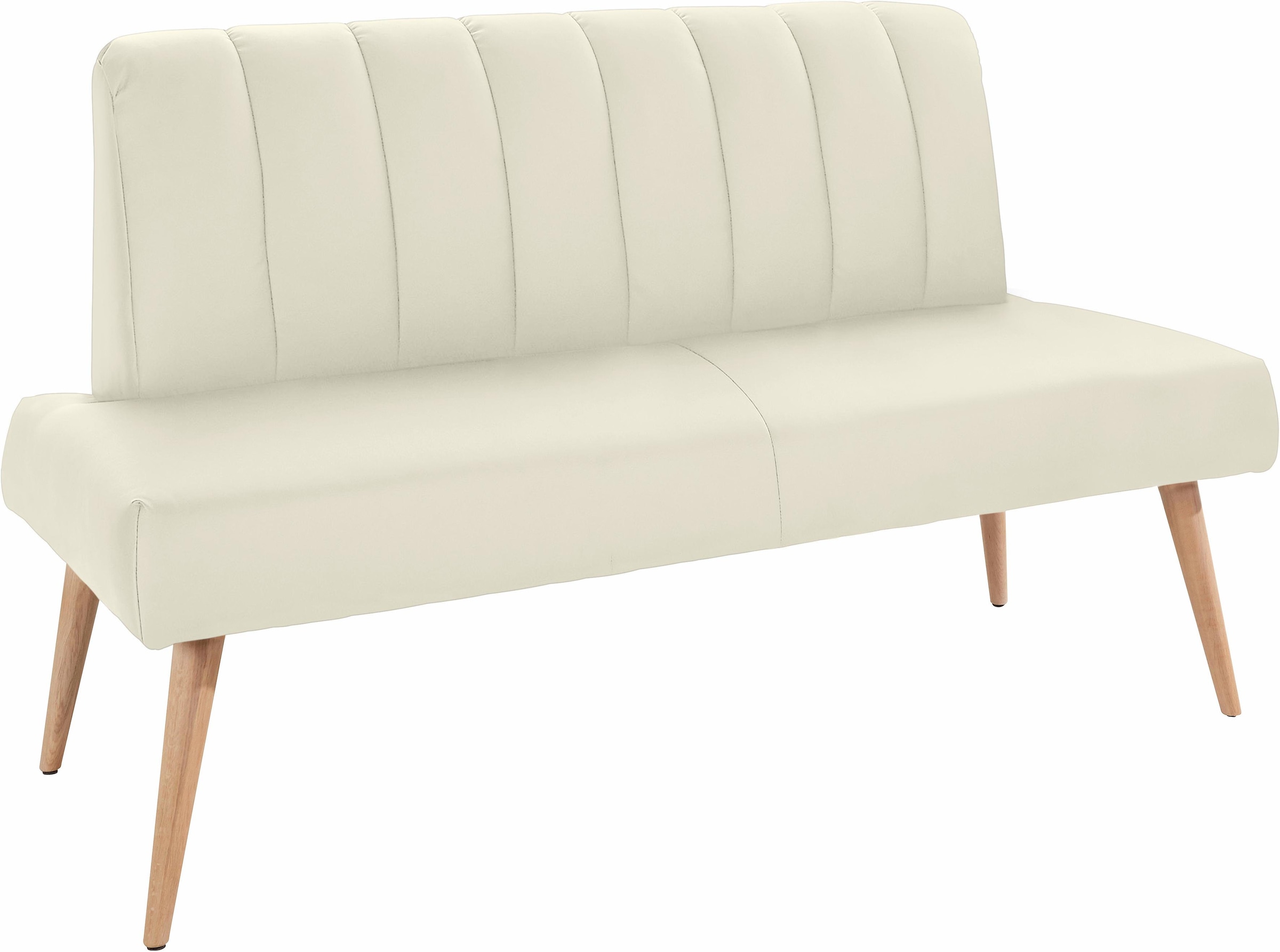 exxpo - sofa fashion Sitzbank »Costa, moderne Rückensteppung, bequem und elegant, hoher Holzfuß«, hochwertige Detailverarbeitung, Frei im Raum stellbar