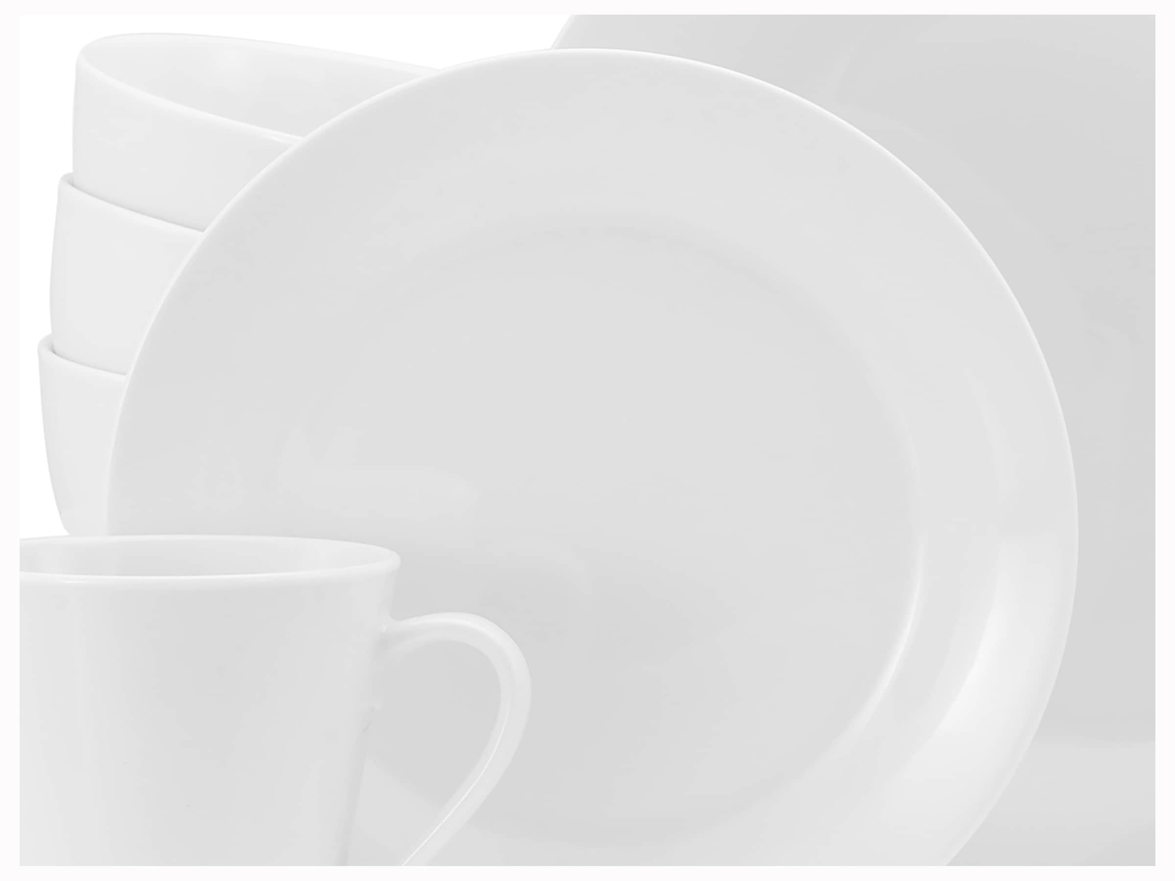 CreaTable Tafelservice »BASE Weiß, Service 12-tlg.« Teller Set, Klassisch, Zeitlos, Der Alleskönner