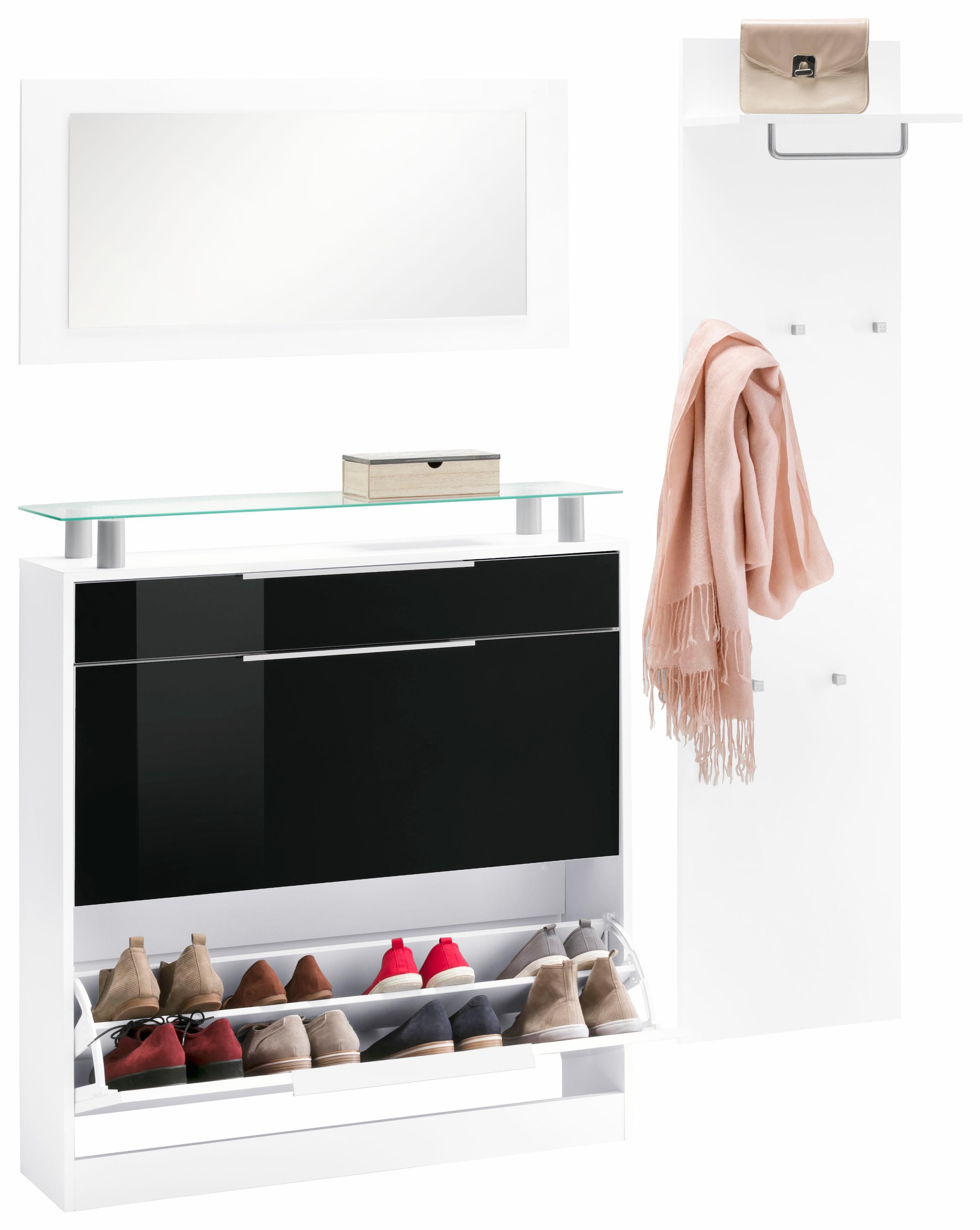 kaufen »Olivia«, auf stehender Garderoben-Set borchardt Schuhschrank Möbel (3-tlg.), Raten