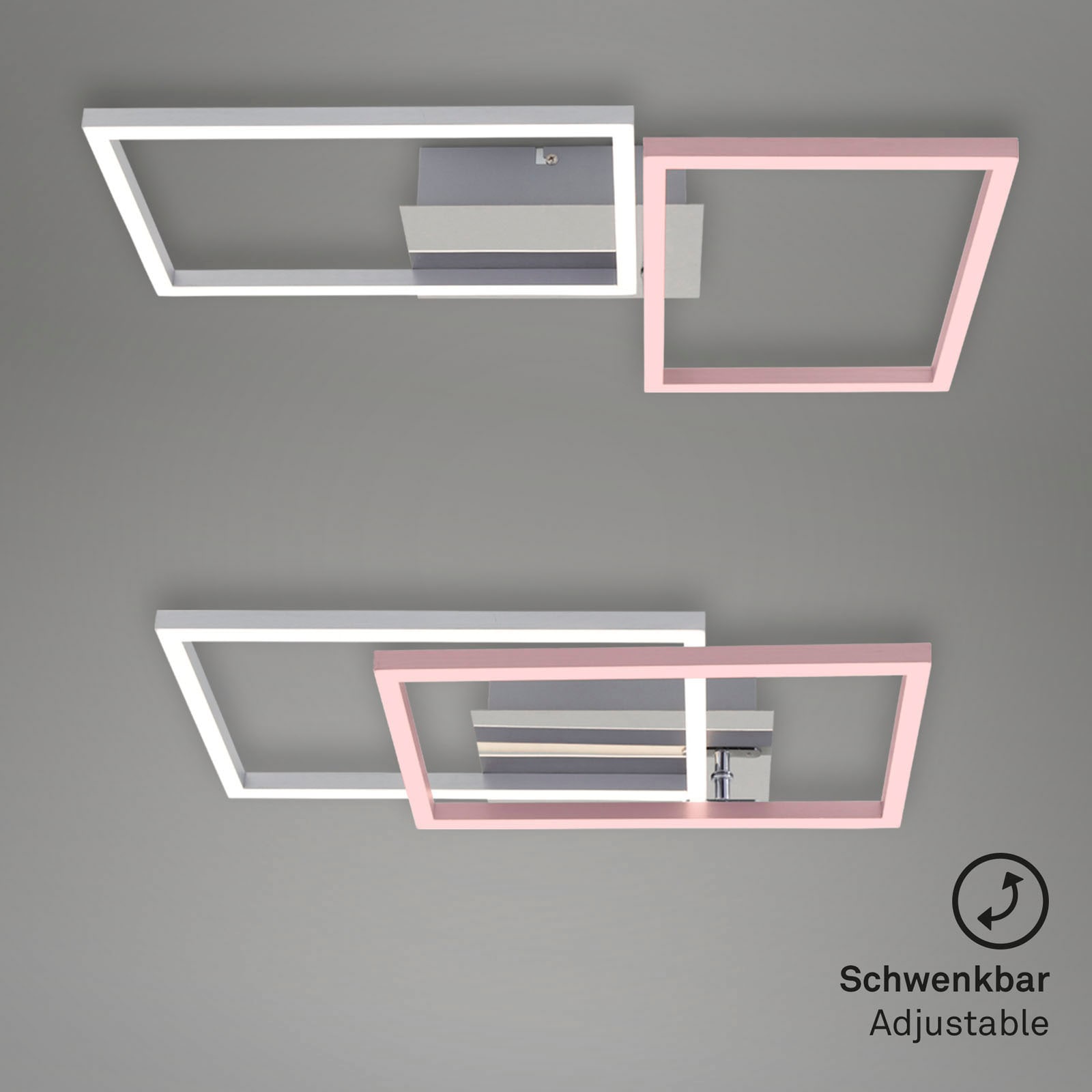 Briloner Leuchten LED Deckenleuchte »3149018 FRAME«, Leuchtmittel LED-Board | LED fest integriert, Deckenlampe, 50x38,8x7,8cm, Chrom, 30W, Wohnzimmer, Schlafzimmer