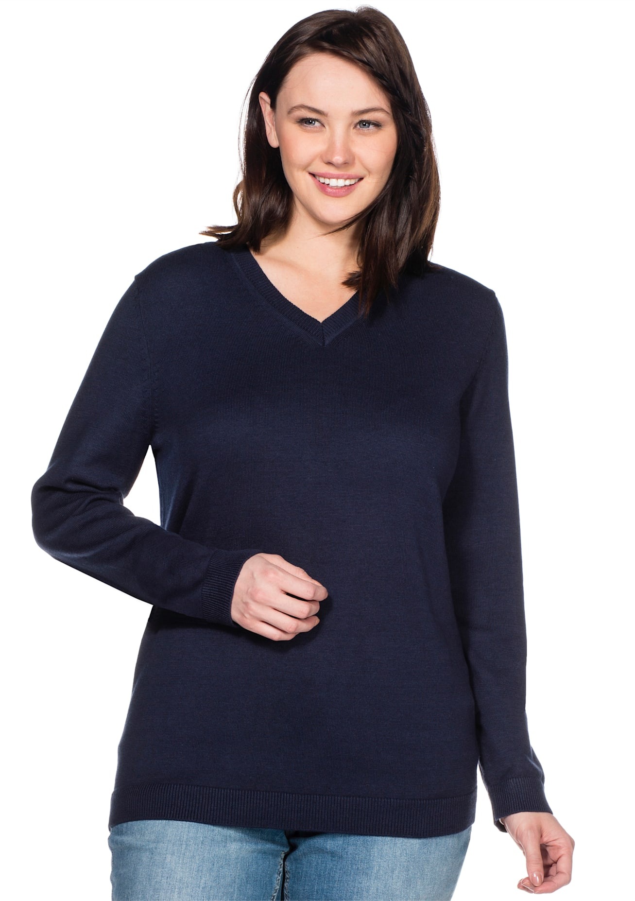 Sheego Strickpullover »V-Ausschnitt-Pullover«