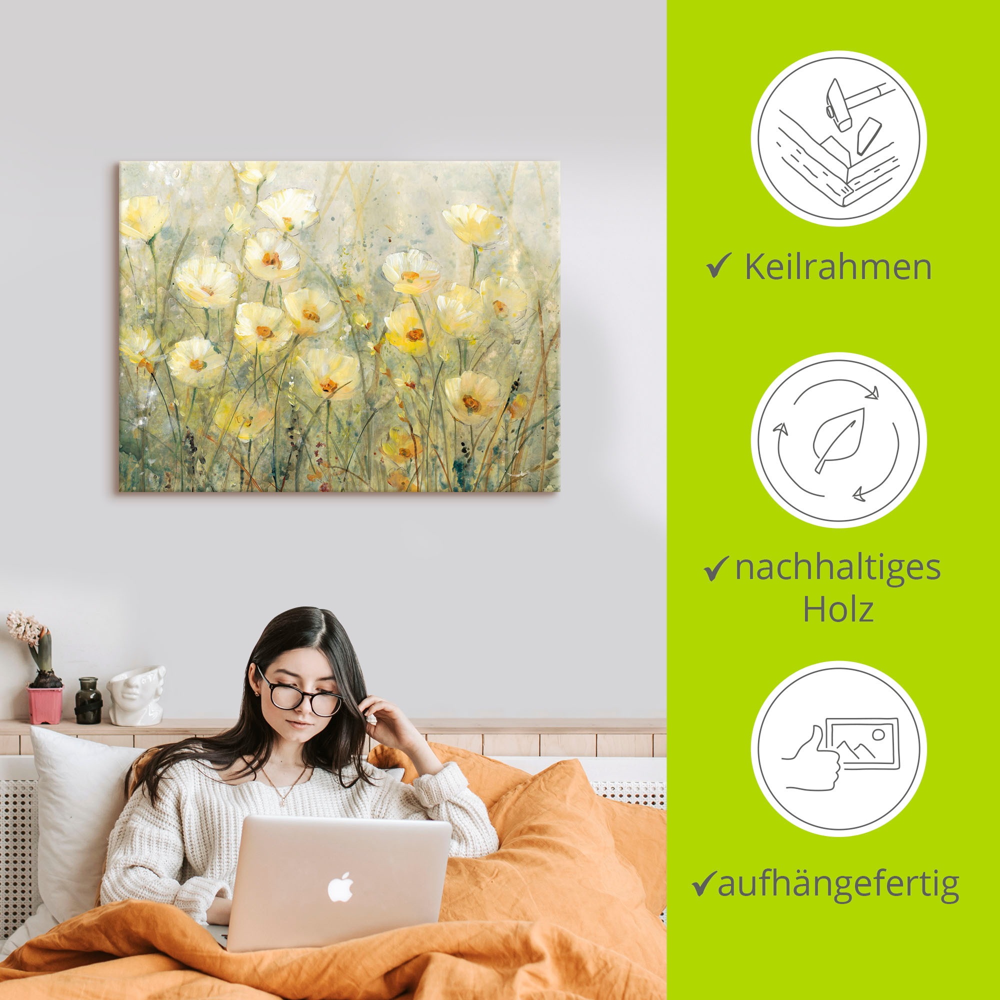 Artland Wandbild »Sommer in voller Blüte I«, Blumenwiese, (1 St.), als Alubild, Outdoorbild, Leinwandbild, Poster, Wandaufkleber