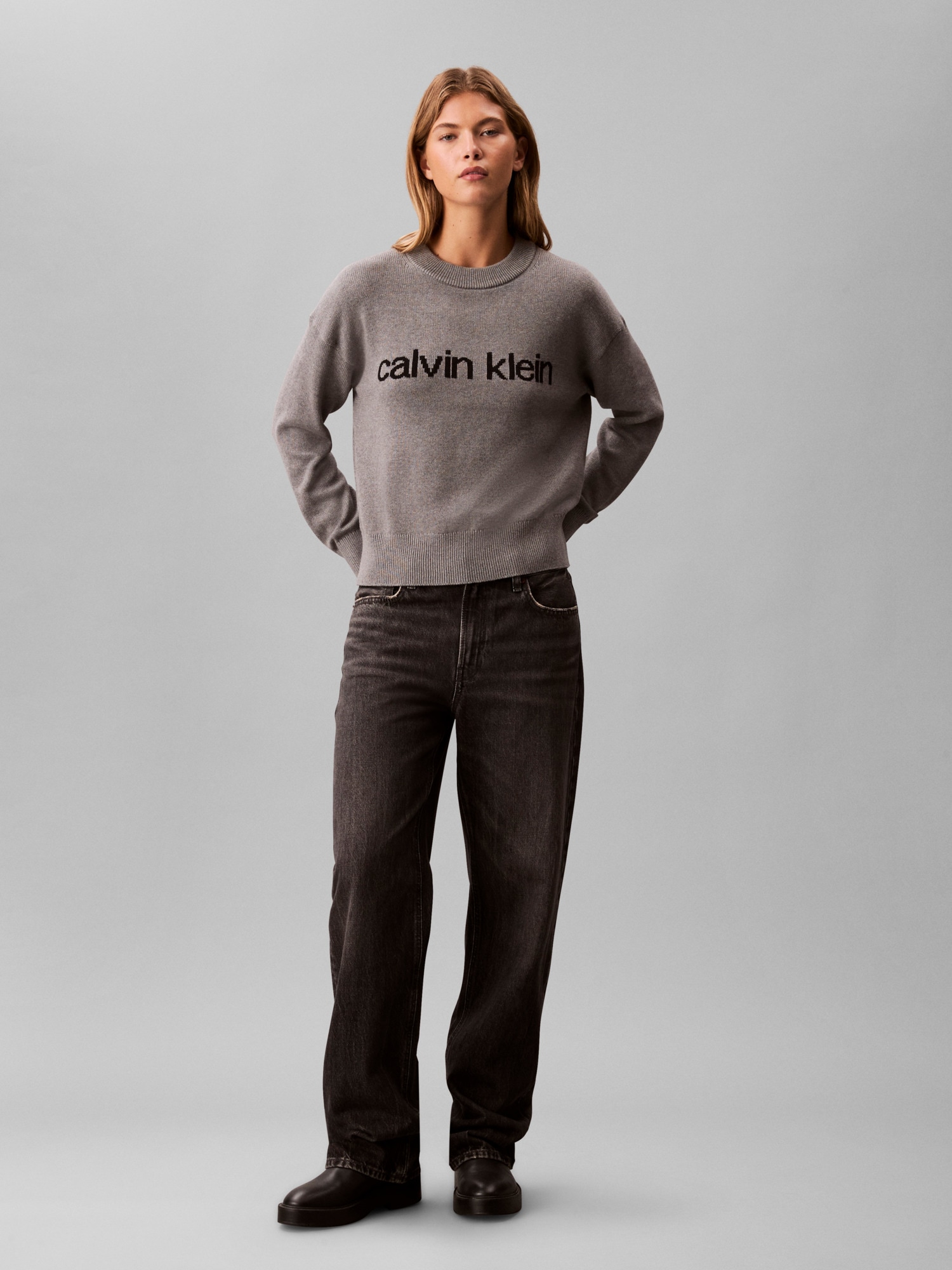 Calvin Klein Jeans Strickpullover »Cotton Graphic Pullover«, Mit Rundhalsausschnitt